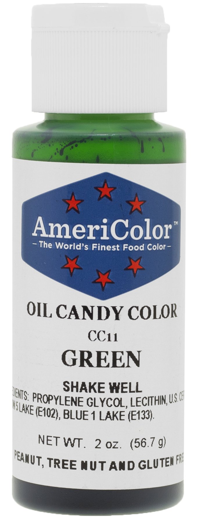 Americolor Candy Oil - Green 2 oz Food Coloring for Baking, Cake Decorating, Candy Making & Fondant - Vibrant Oil-Based Colorant for Professional & Home Bakers