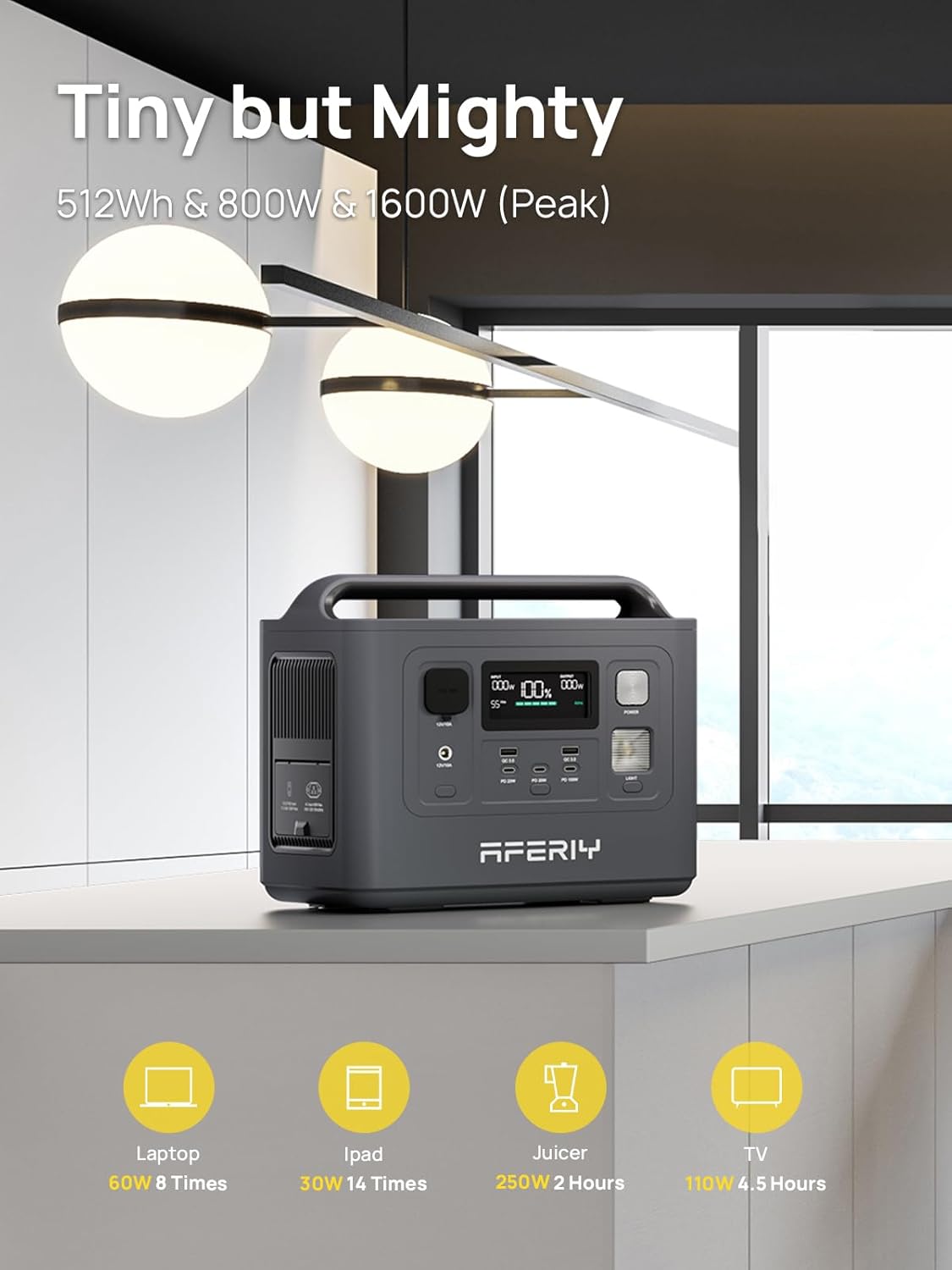 AFERIY P010 800W Portable Power Station - Solar Generator for Camping, Outdoor Adventures & Emergency Backup Power