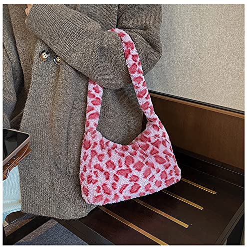 Women's Fluffy Faux Fur Cow Print Shoulder Bag - Fashionable Clutch Purse & Underarm Handbag with Zipper - Perfect for Parties, Date Nights & Casual Outings