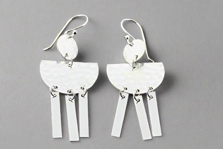 Atum Silver Drop Chandelier Earrings for Women - Elegant Dangling Statement Jewelry for Parties, Weddings & Evening Events