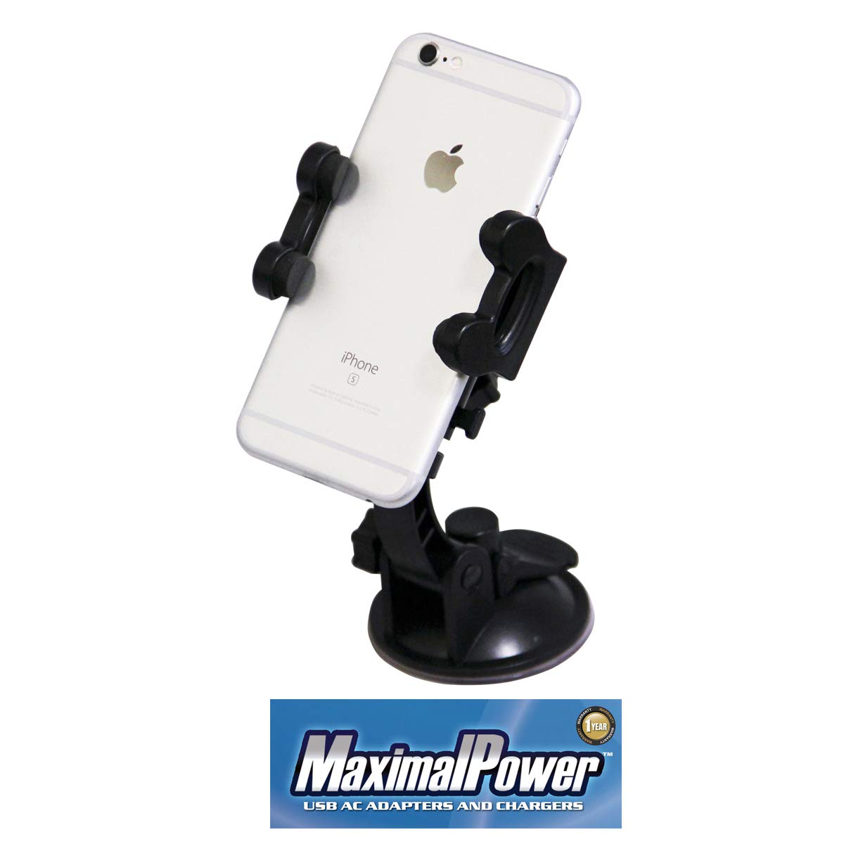 MaximalPower 3-in-1 Universal Car Phone Holder Mount - Windshield, Air Vent & Dashboard Compatible for iPhone, Samsung & Smartphones | Perfect for GPS Navigation, Hands-Free Calling & Road Trips