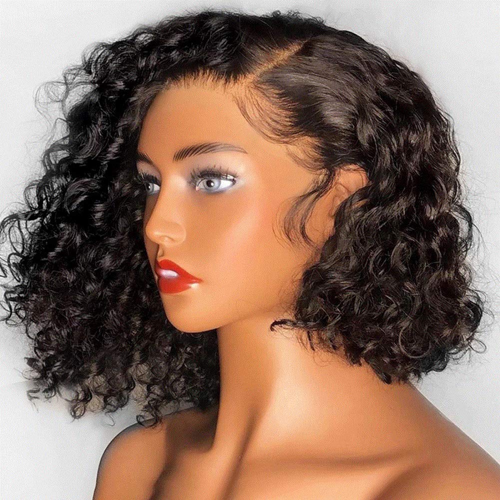 10A Brazilian Human Hair Wigs for Black Women - Glueless Full Lace Wig with Baby Hair, Short Curly Pre-Plucked Small Cap (14