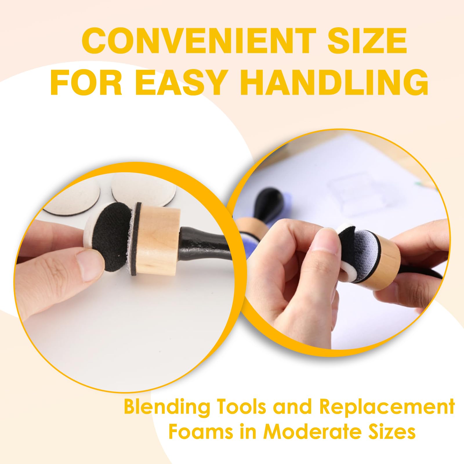 2-Pack Mini Round Ink Blending Tools - Art Supplies for Distressing, Blending & Precise Ink Control - Compact Design Prevents Inky Fingers - Perfect for Card Making, Scrapbooking & Mixed Media Projects