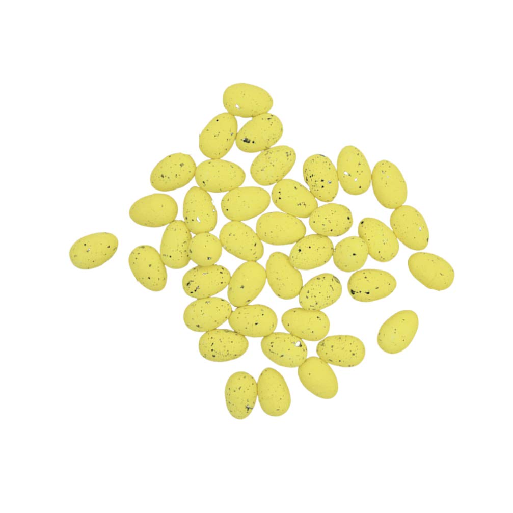 YARNOW 100Pcs Fake Quail Eggs - White Solid Plastic Dummy Eggs for Kids Play Kitchen, Pretend Food Toy & Educational Games | Perfect for Home, Preschool & Montessori Activities (Light Yellow)