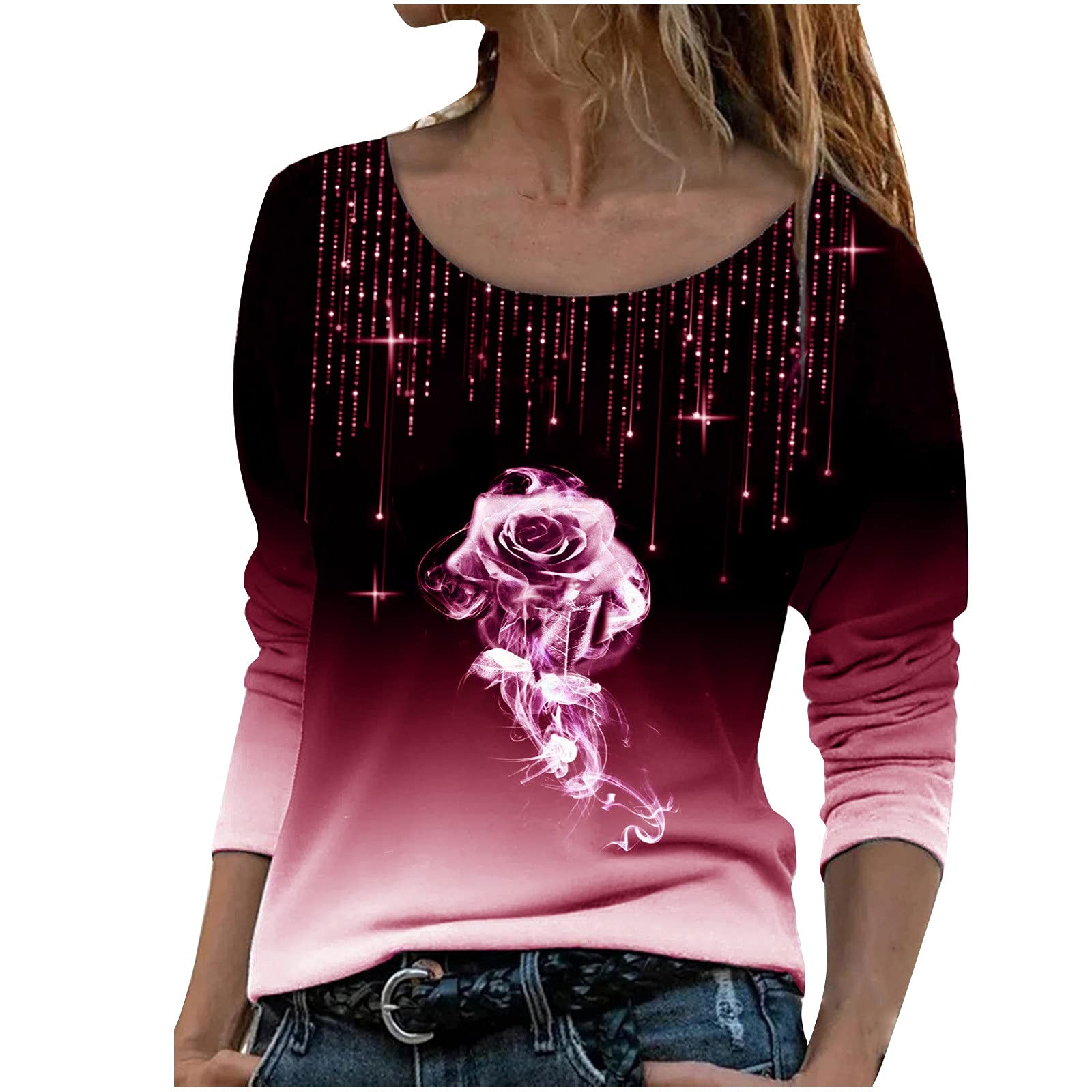 Women's V-Neck Ruffled Long Bell Sleeve Blouse - Casual Loose Fit T-Shirt Top for Workout & Office Wear | Perfect for Yoga, Dating & Business Casual Outfits