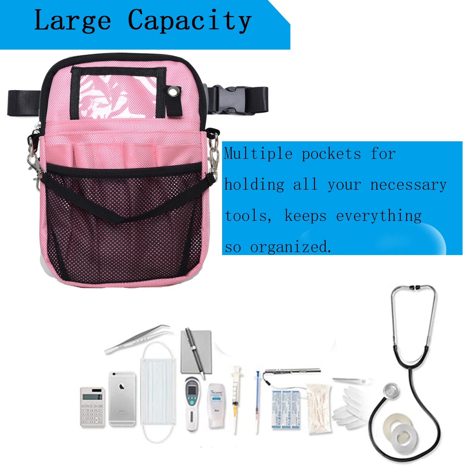 Nurse Fanny Pack - Medical Utility Waist Bag for Nurses, RNs & Vets - Durable Work Pouch with Multiple Pockets (Blue) - Perfect for Hospital Shifts, Vet Clinics & On-the-Go Healthcare Professionals