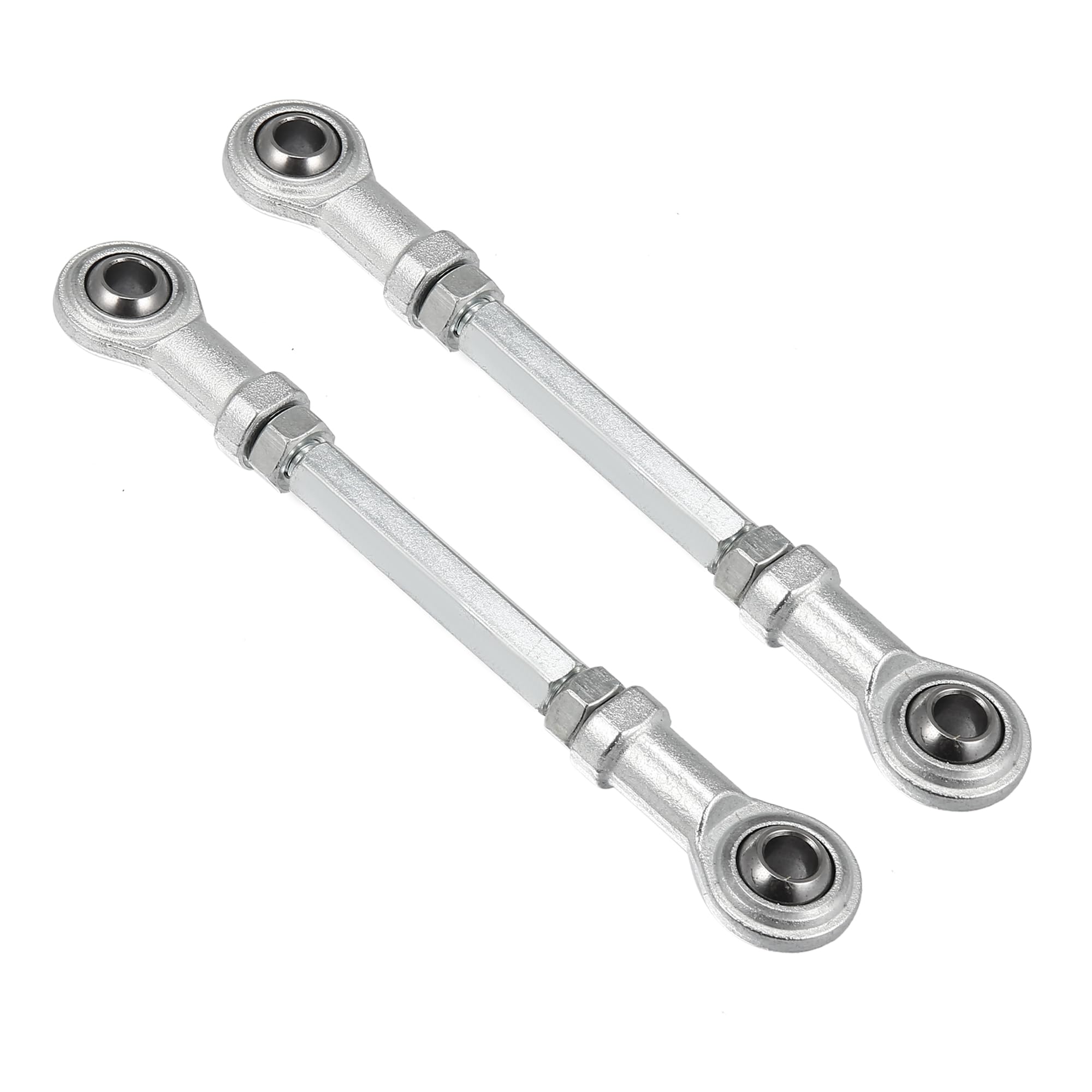 Motoforti 2-Piece 110mm Adjustable Steering Tie Rod Ball Joint with 8mm Hole Diameter - Compatible with 49cc Electric ATV & Go Kart - Silver Tone Steering Column & Suspension Upgrade for Off-Road Performance