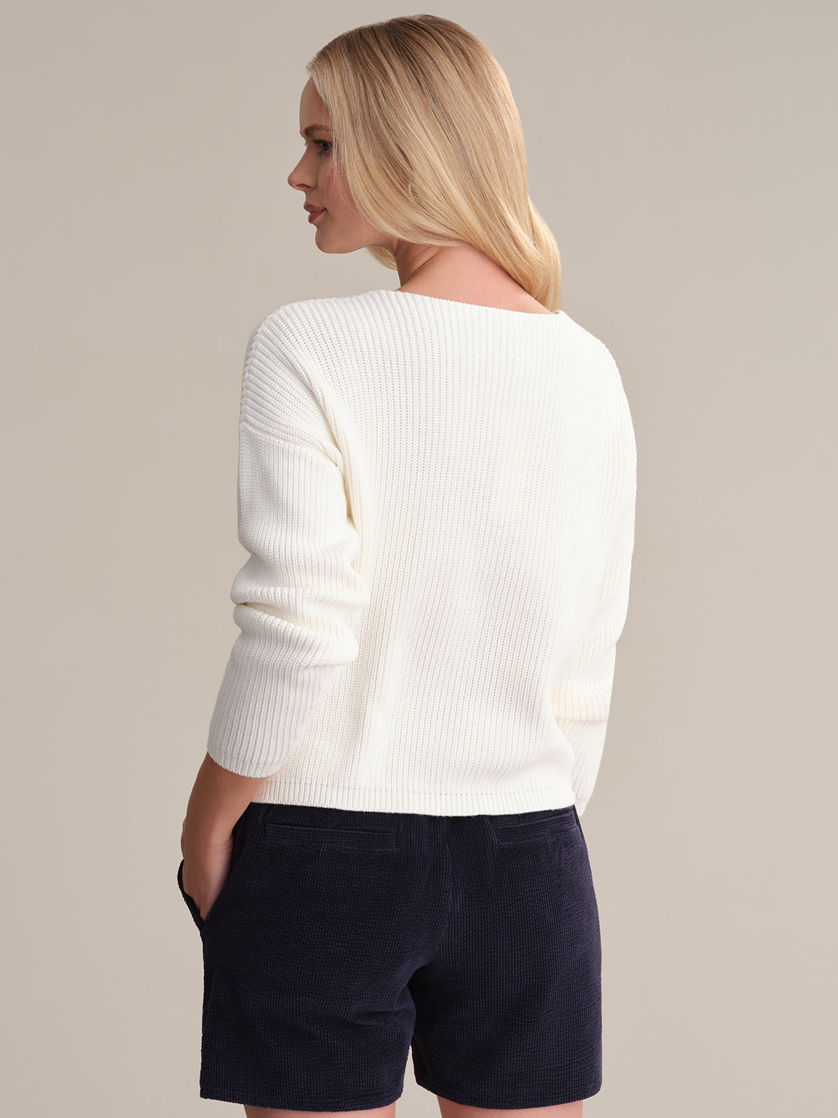Ava Women's V-Neck Shaker Stitch Cotton Sweater - Soft Casual Pullover for Fall & Winter | Perfect for Office, Date Night & Weekend Outings