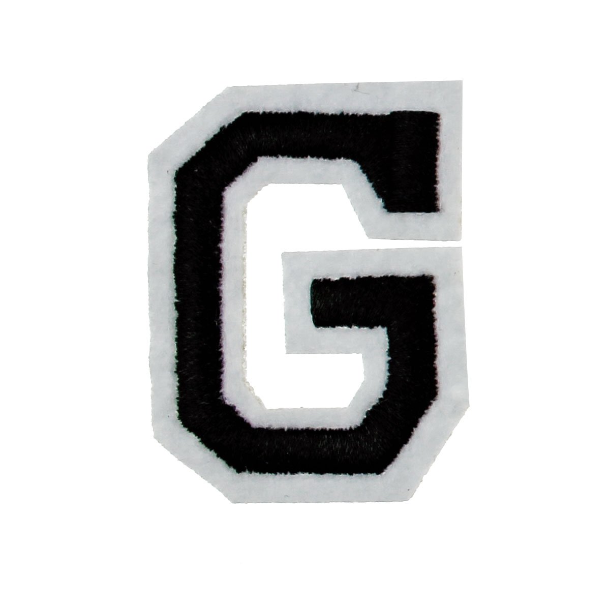 RECHERE Embroidered Iron-On Letter Patch - Uppercase Alphabet 'G' in Black for DIY Clothing, Bags & Denim Customization