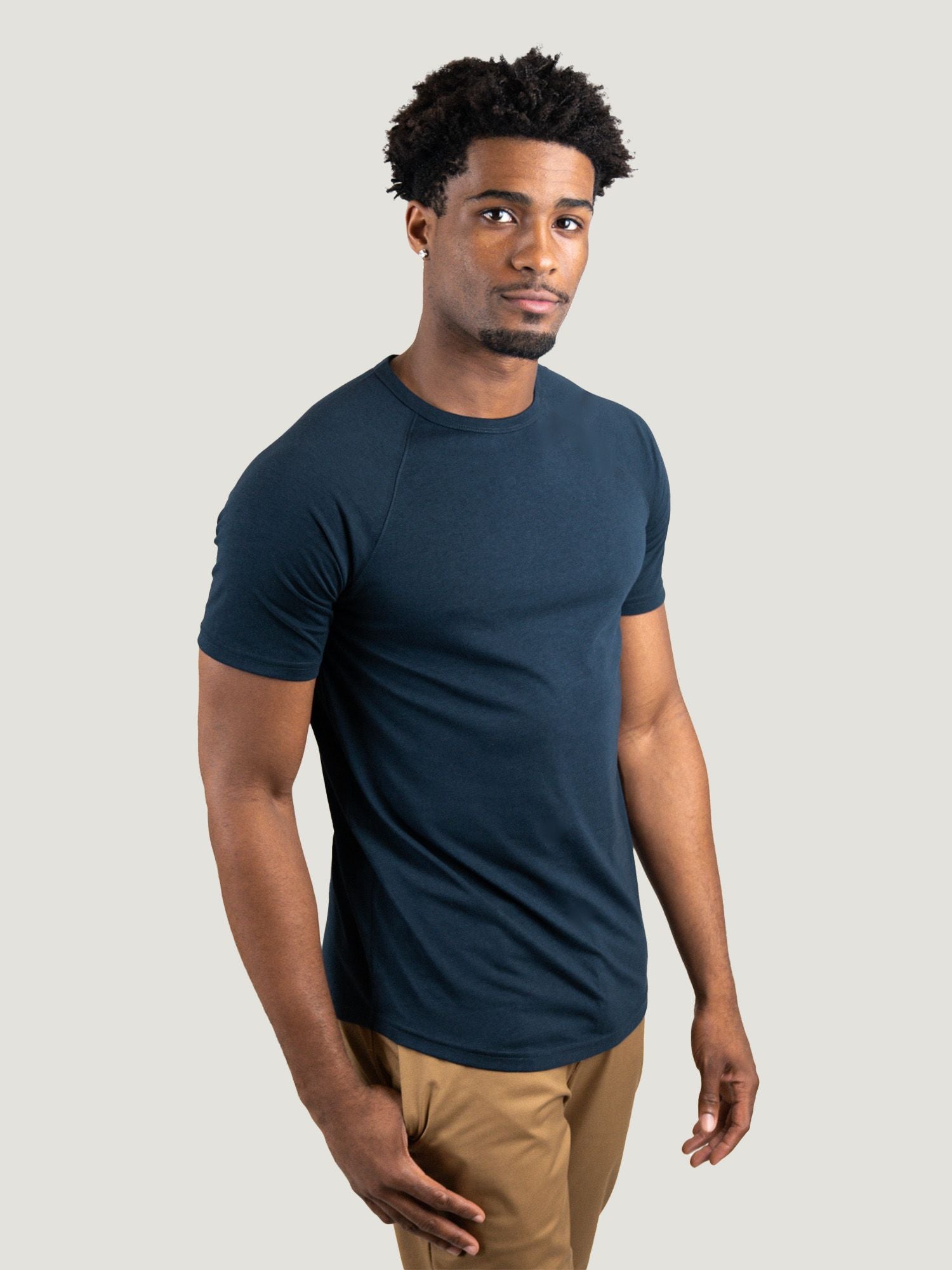 Navy Slim Fit Crew Neck T-Shirt for Men - Comfortable & Stylish Basic Tee - Perfect for Casual Wear, Layering & Everyday Outfits