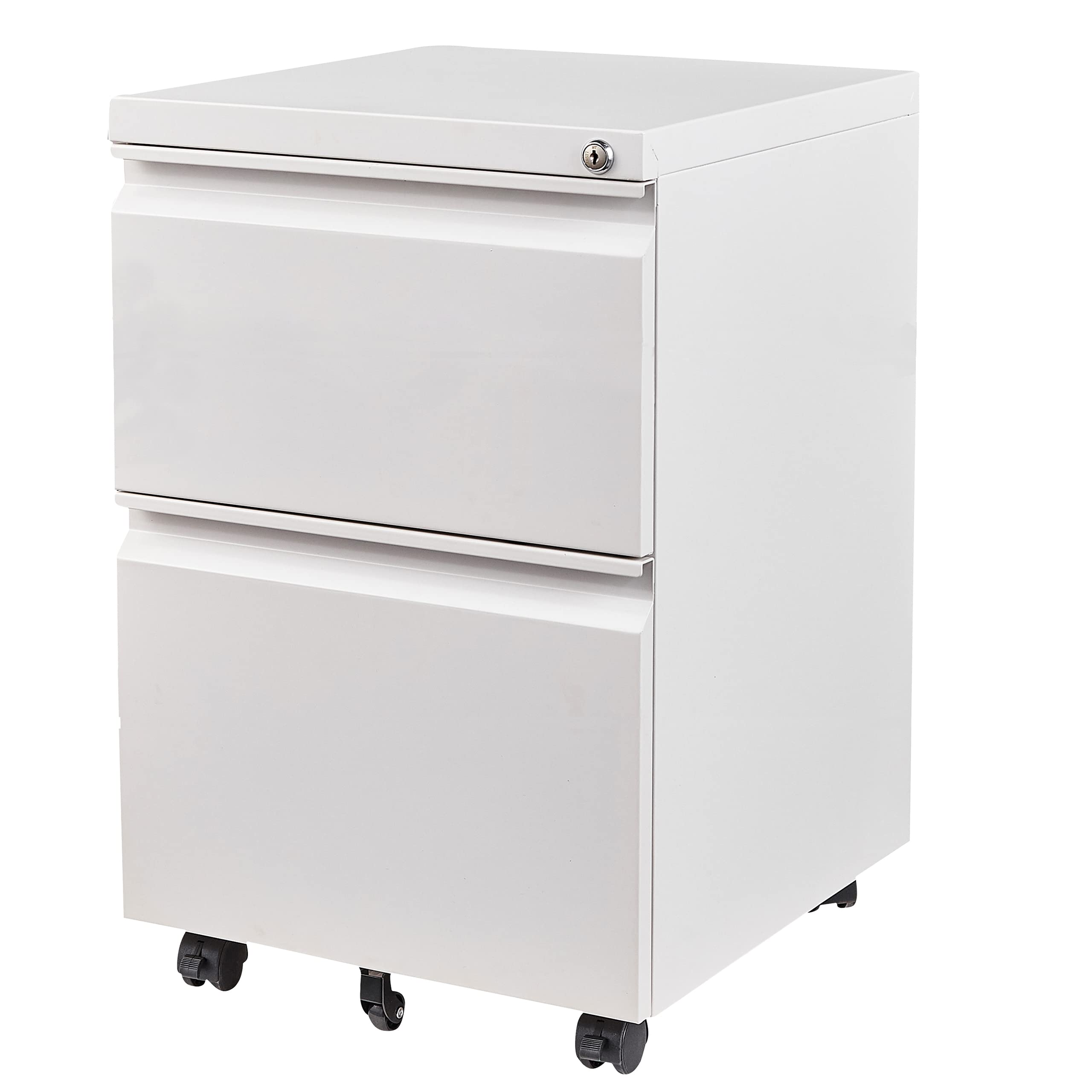 SISESOL 2-Drawer Mobile File Cabinet - Under Desk Storage Organizer with Lock, Metal Filing Cabinet for Legal/Letter/A4 Files - Perfect for Home Office, Dorm Room & Small Spaces