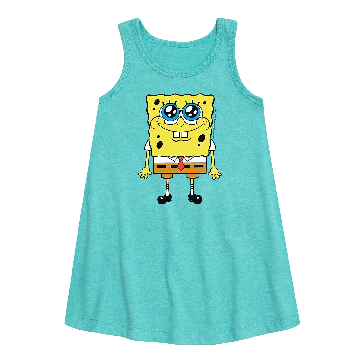 Spongebob Squarepants Girls A-Line Dress - Cartoon Character Kids Outfit - Cute Casual Summer Dress for Toddler & Little Girls - Perfect for Birthday Parties, Playdates & Everyday Wear