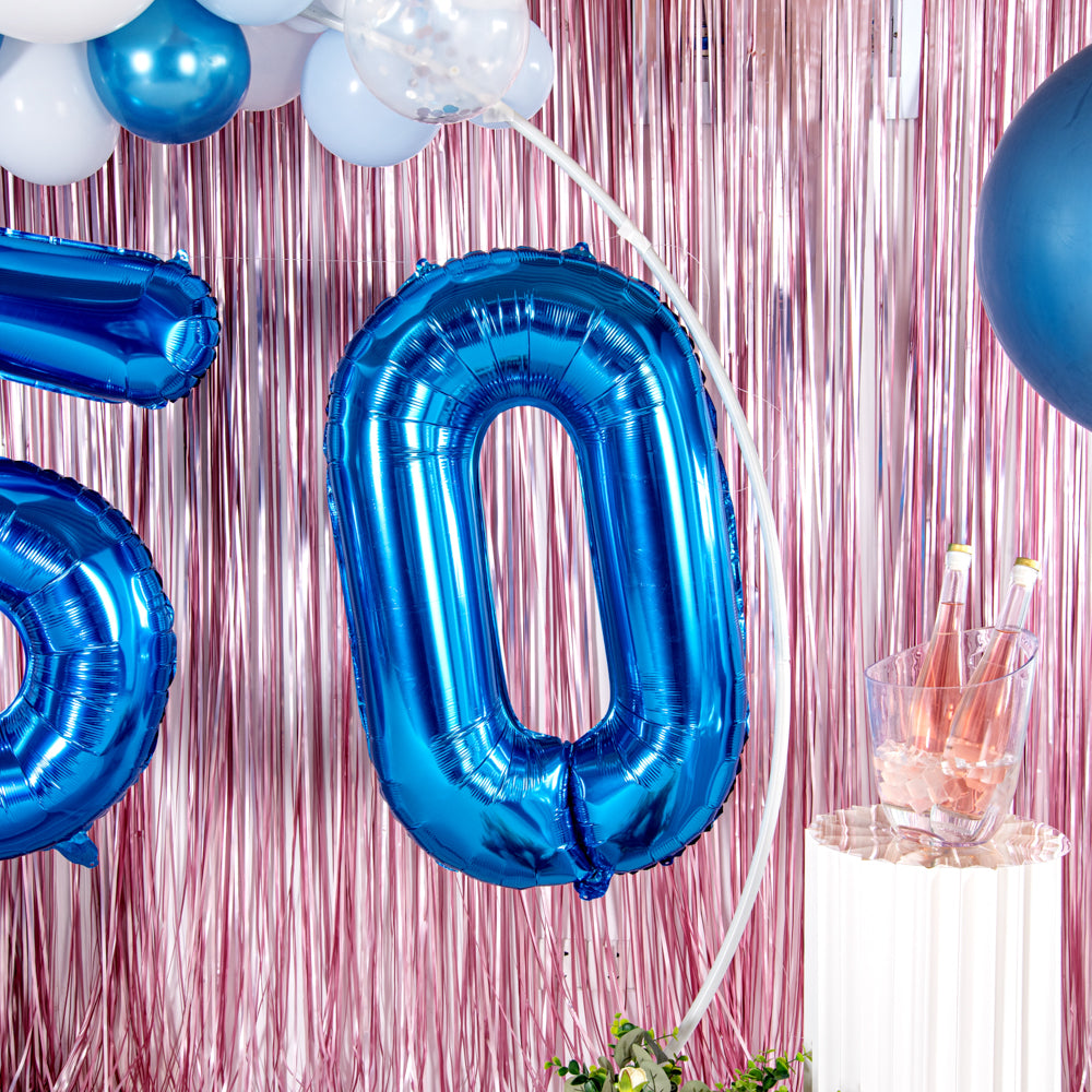 Balloonify Blue Mylar Number 0 Balloon - 40 Inch Large Foil Balloon for Birthday Parties, Baby Showers & Celebrations - 1 Count Box