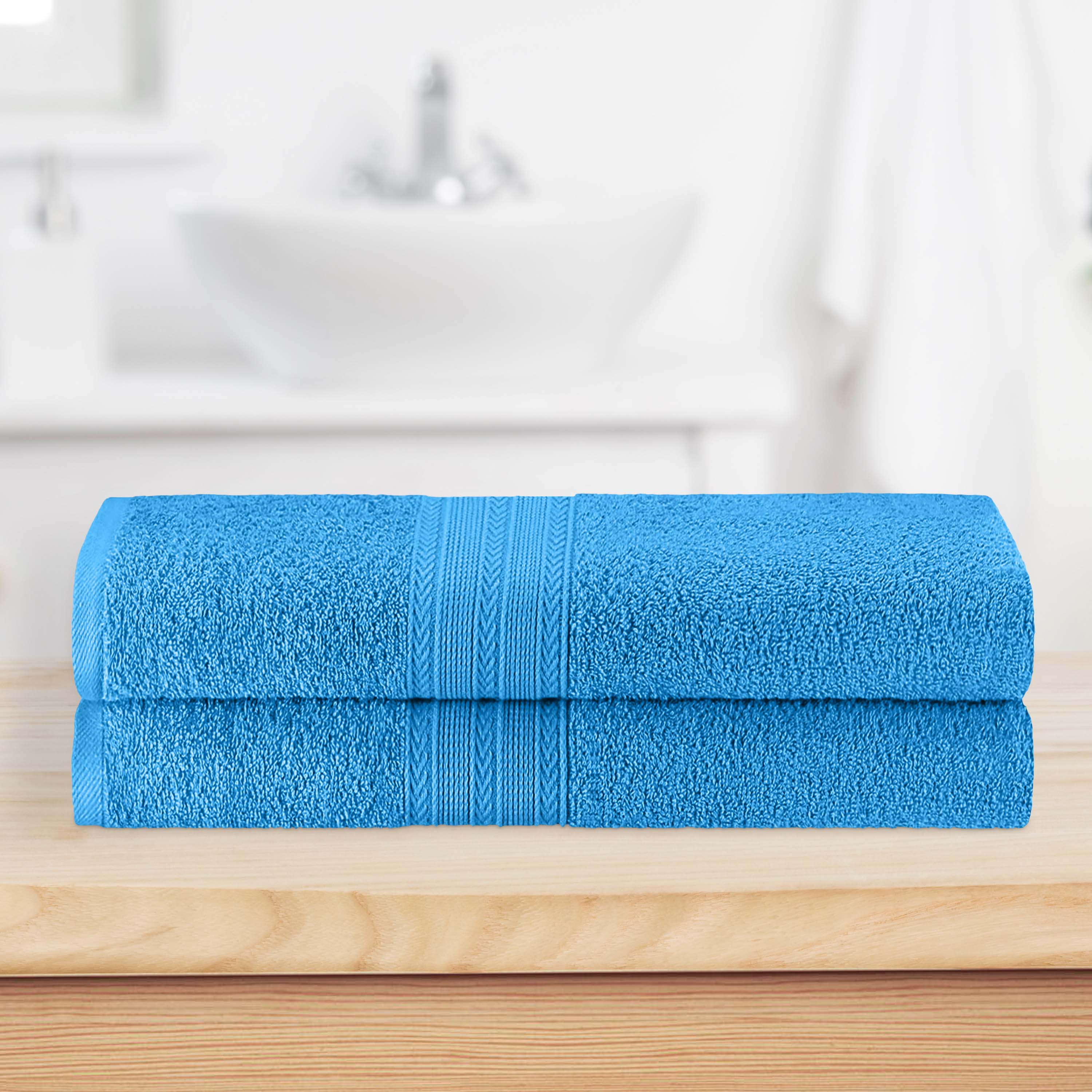 Soft Cotton Eco-Friendly 2-Piece Bath Sheet Towel Set - Ultra Absorbent & Quick Dry for Spa, Beach & Luxury Bathroom