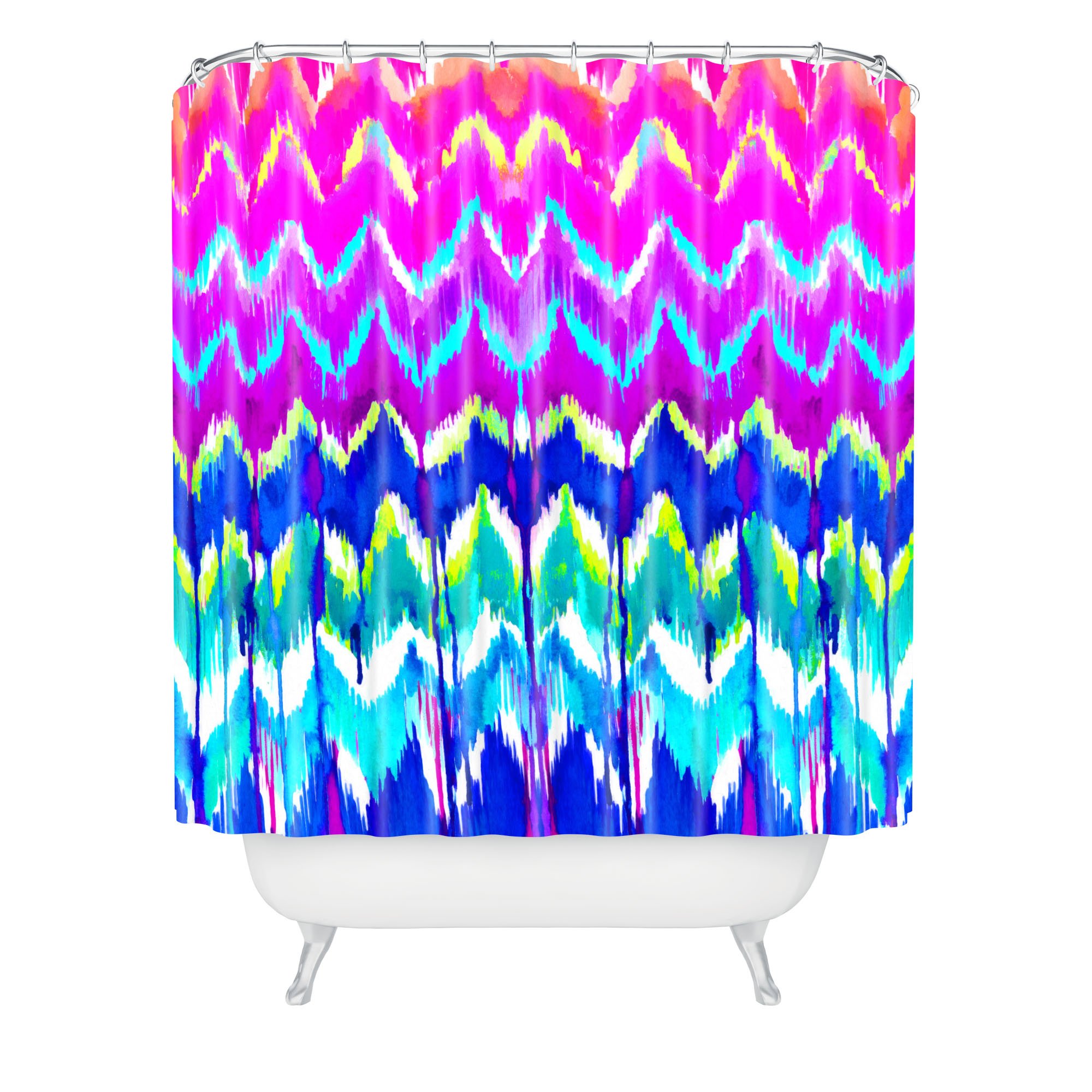 Deny Designs Holly Sharpe Summer Dreaming Shower Curtain - 69 x 72 Inches Waterproof Bathroom Decor for Beach & Tropical Themed Showers
