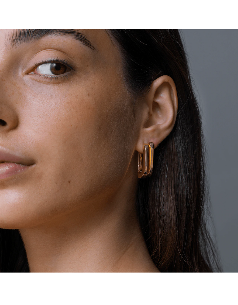 14K Gold U Link Earrings for Women - Elegant Hoop Earrings for Everyday Wear & Special Occasions