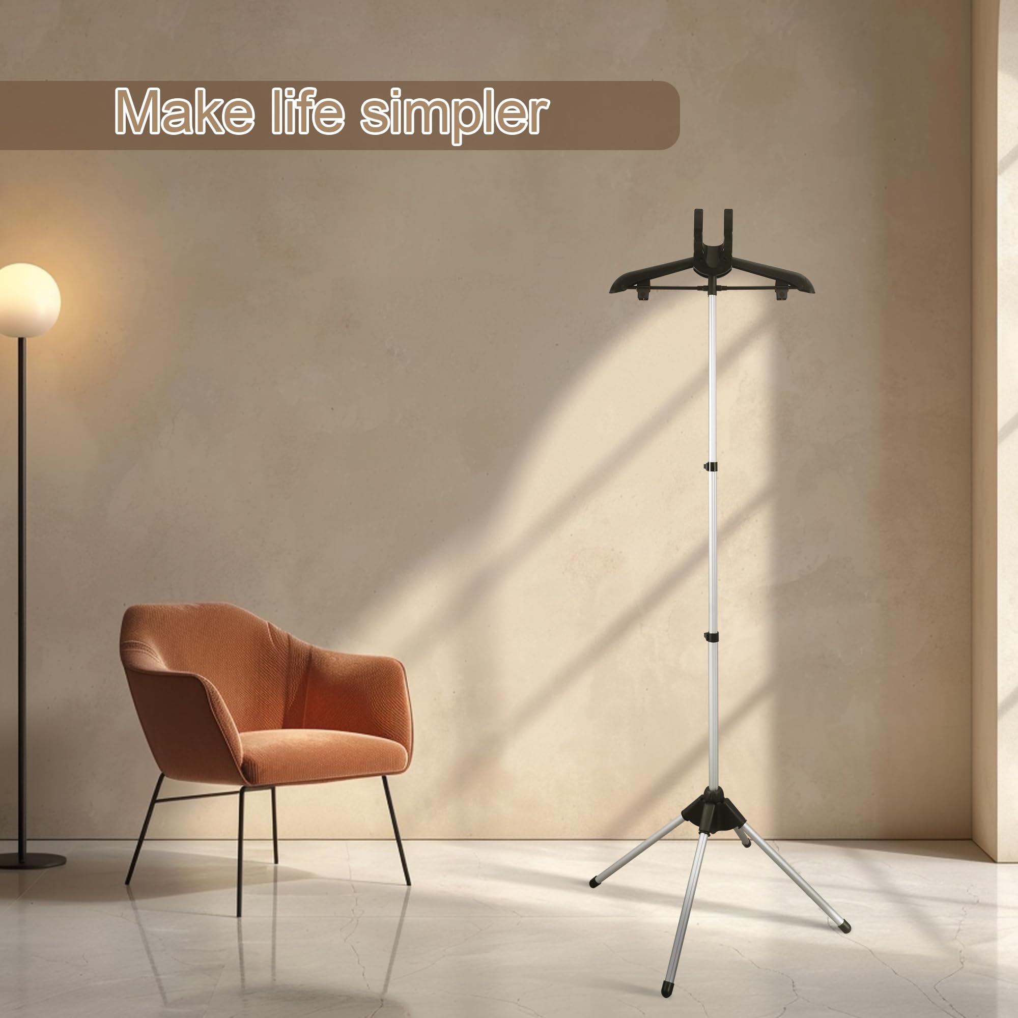 Portable Garment Steamer Stand - Adjustable Clothes Steaming Rack for Handheld Steamers | Perfect for Home, Travel & Professional Use | Wrinkle-Free Ironing & Fabric Care Solution