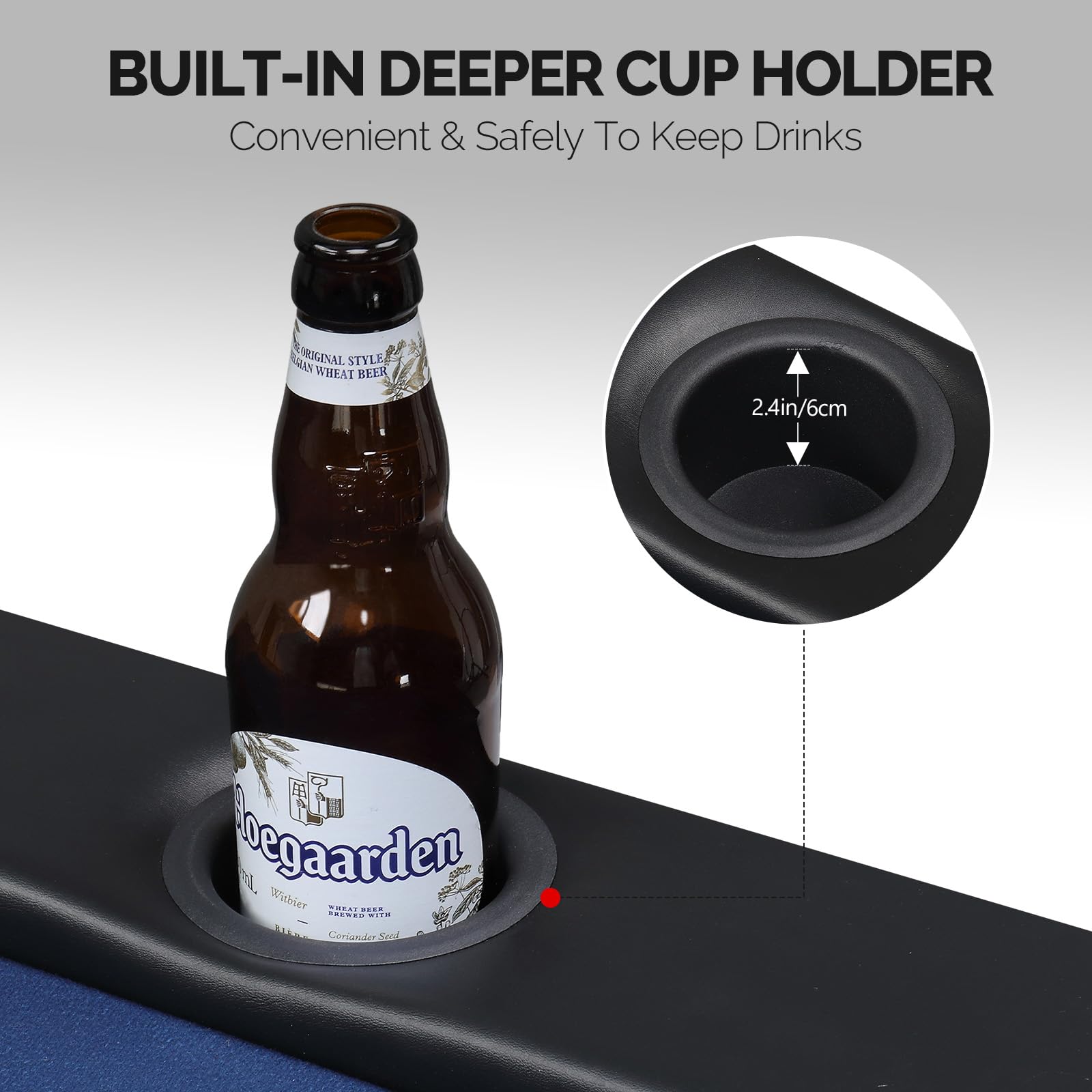 PEXMOR 8-Player Foldable Poker Table with Stainless Steel Cup Holders - Casino-Grade Felt & Water-Resistant Cushioned Rail - Texas Holdem Blackjack Game Table for Home & Casino Nights | Perfect for Poker Parties, Game Rooms & Casino-Themed Events