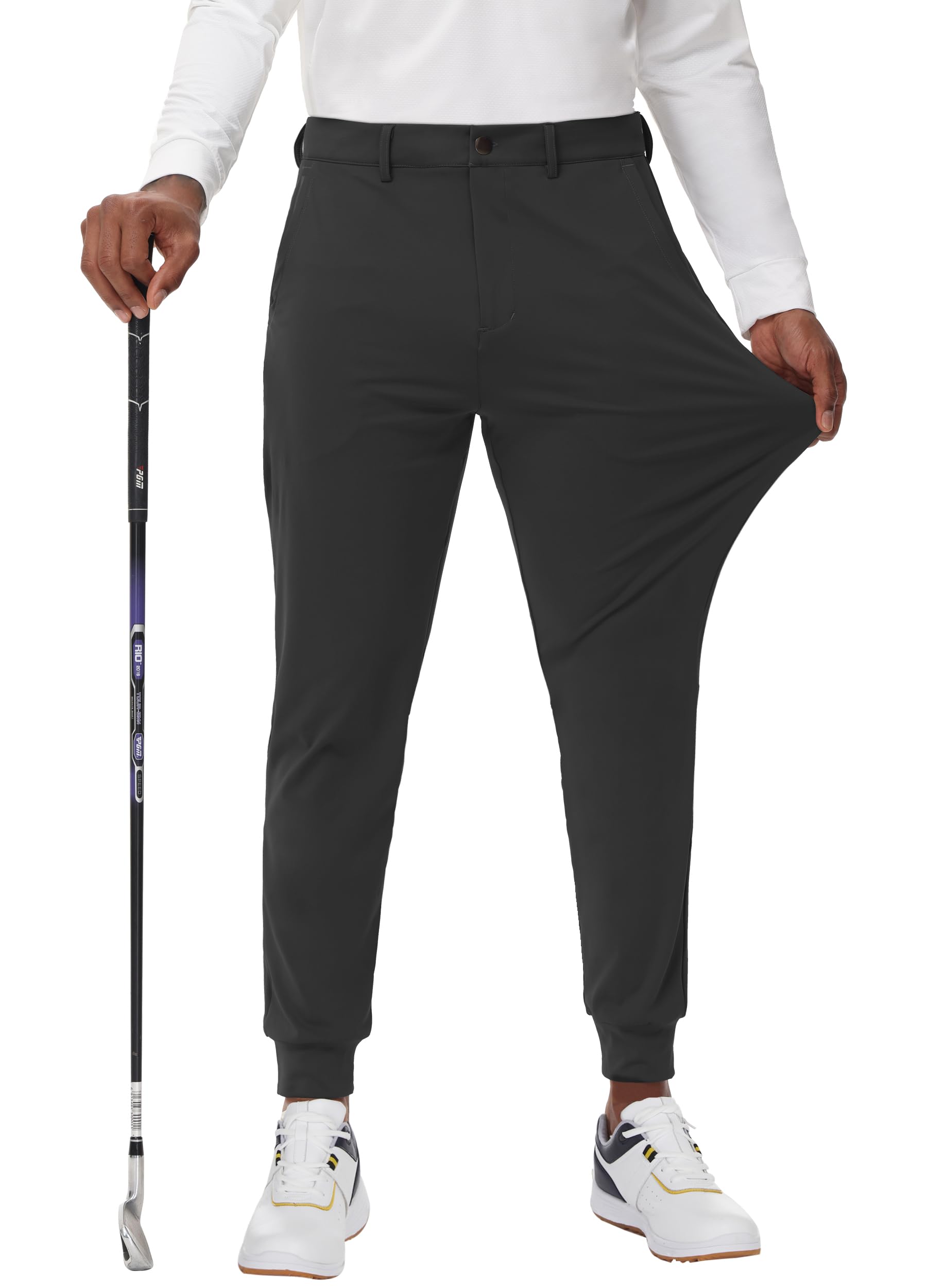 JWM Men's Stretch Golf Joggers Pants with Belt Loops - 29