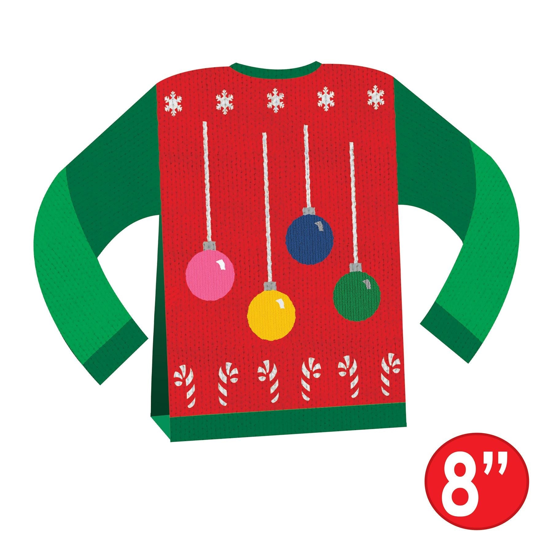 12 Pack Beistle Christmas 3D Ugly Sweater Centerpieces - Festive Holiday Table Decorations for Parties, Home & Office Decor
