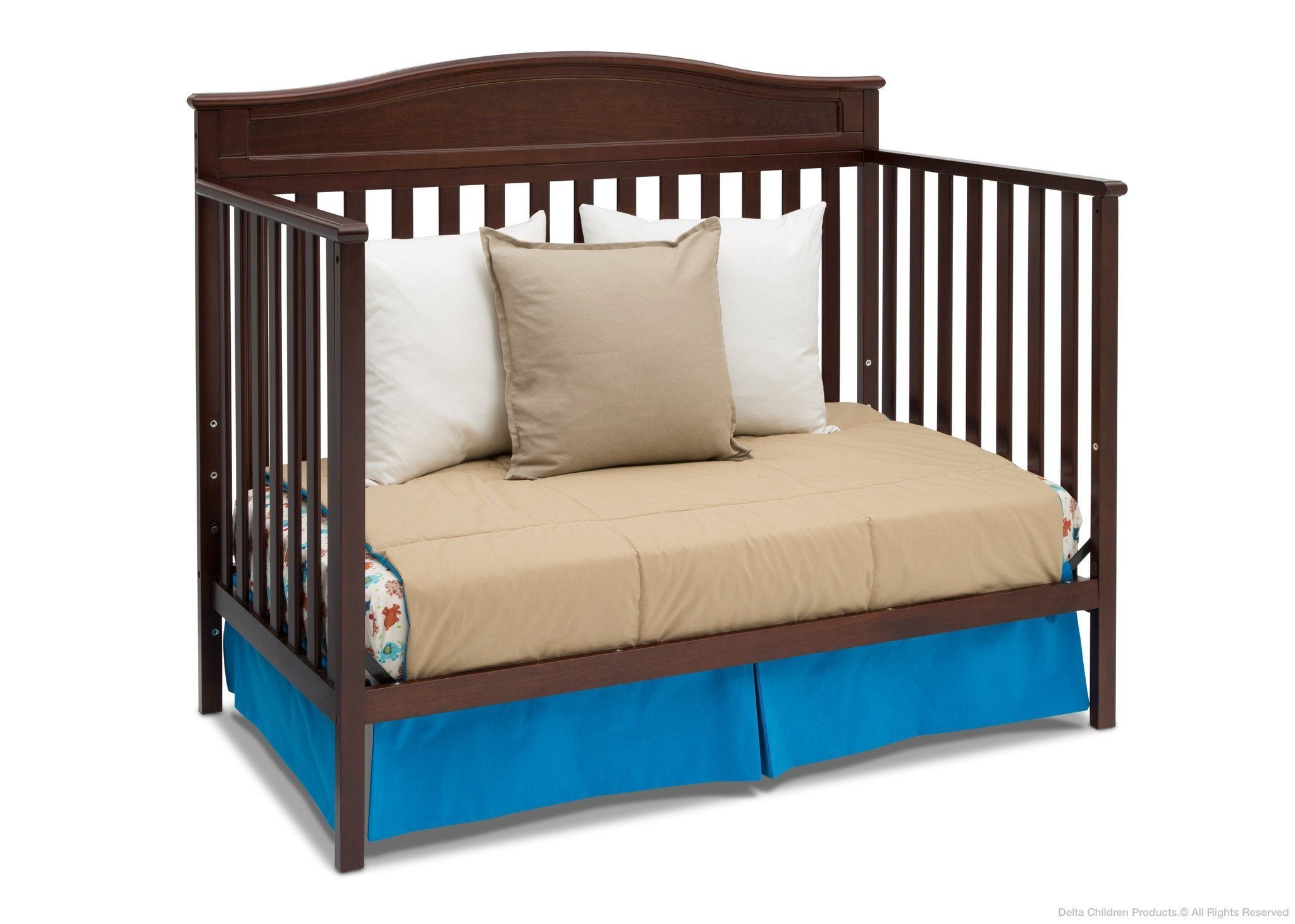 Larkin 4-in-1 Convertible Baby Crib - Toddler Bed, Daybed & Full-Size Bed - Safe & Stylish Nursery Furniture for Newborns to Teens - Perfect for Bedrooms, Daycare & Guest Rooms