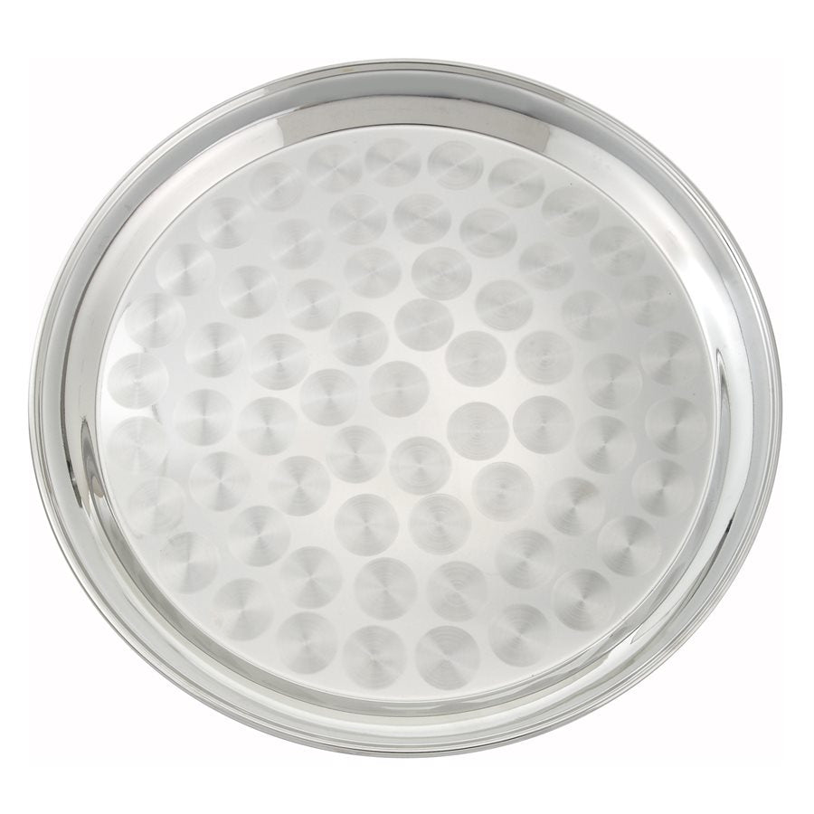 Winco 16-Inch Round Stainless Steel Serving Tray - Elegant Buffet Platter for Parties, Catering & Home Entertaining