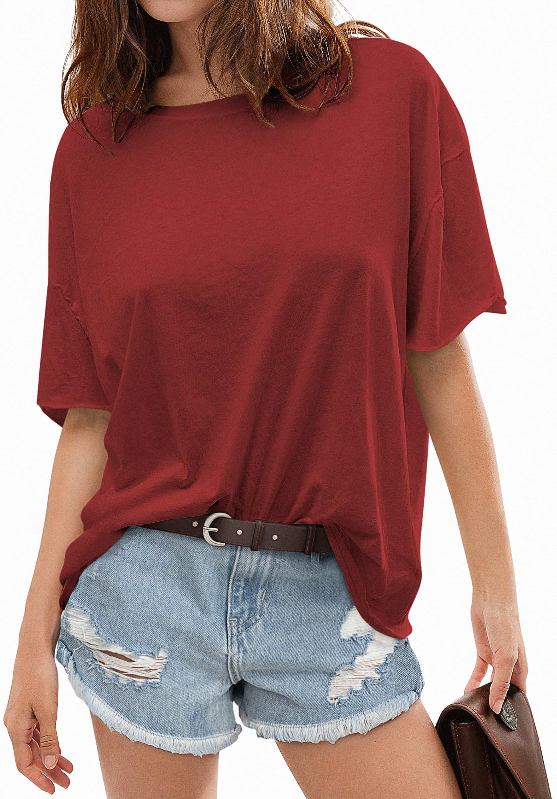 TARSE Oversized T-Shirts for Women - Loose Fit Summer Tunic Tops, Soft Cotton Short Sleeve Boxy Tee - Casual Wear, Beach Outfits & Lounge Comfort