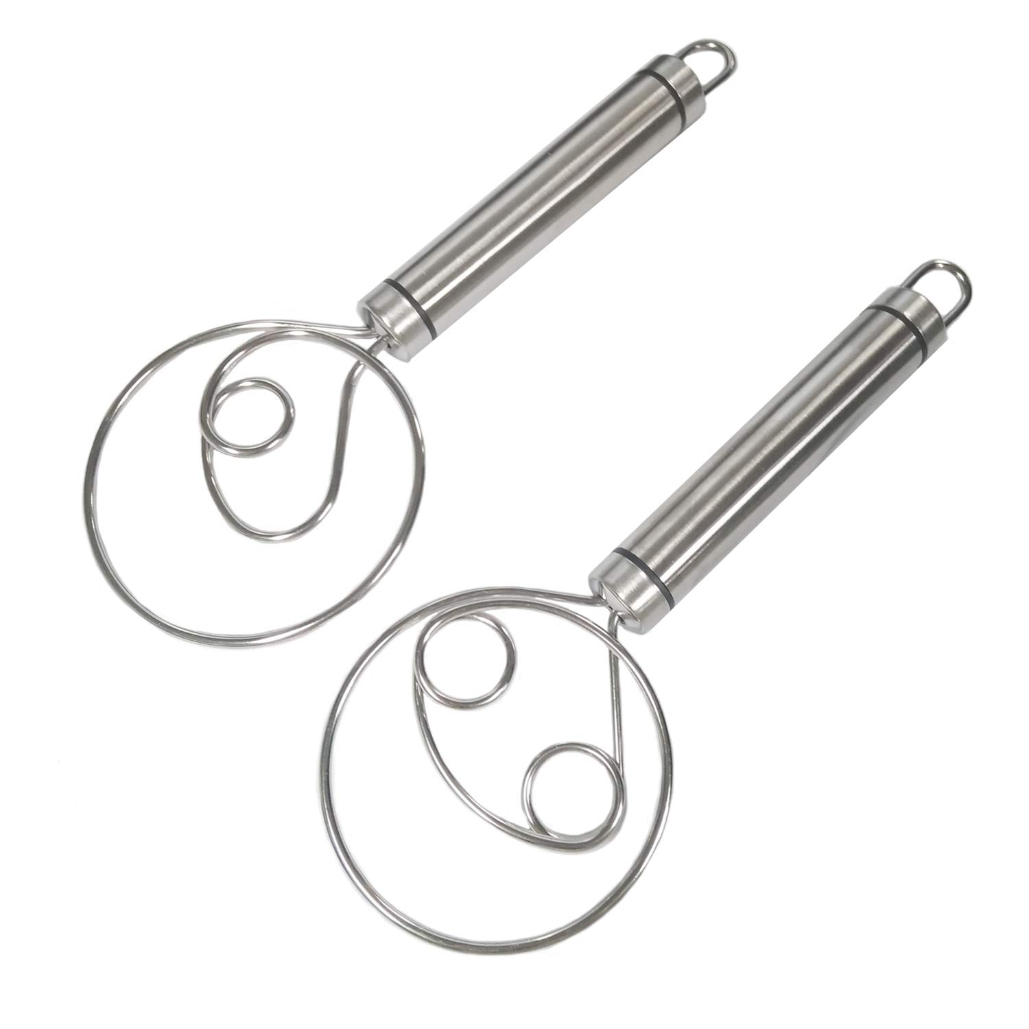 Premium Stainless Steel Danish Dough Whisk - Large Hand Mixer for Bread, Pastry & Pizza Dough - 2 Design Options - Perfect for Baking, Artisan Cooking & Homemade Dough Preparation