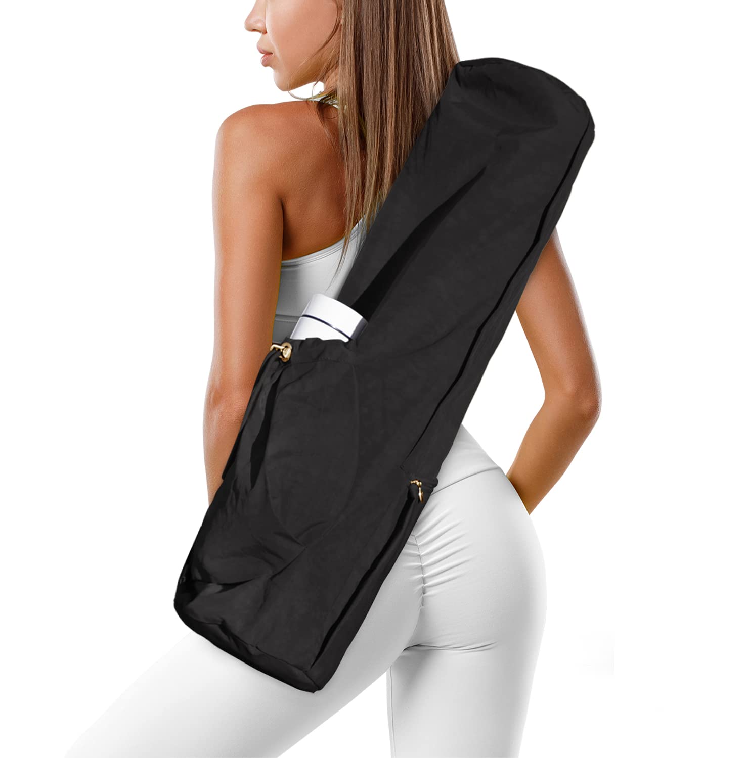 Premium Waterproof Yoga Mat Bag with Multi-Pockets & Adjustable Strap - Fits 1/4