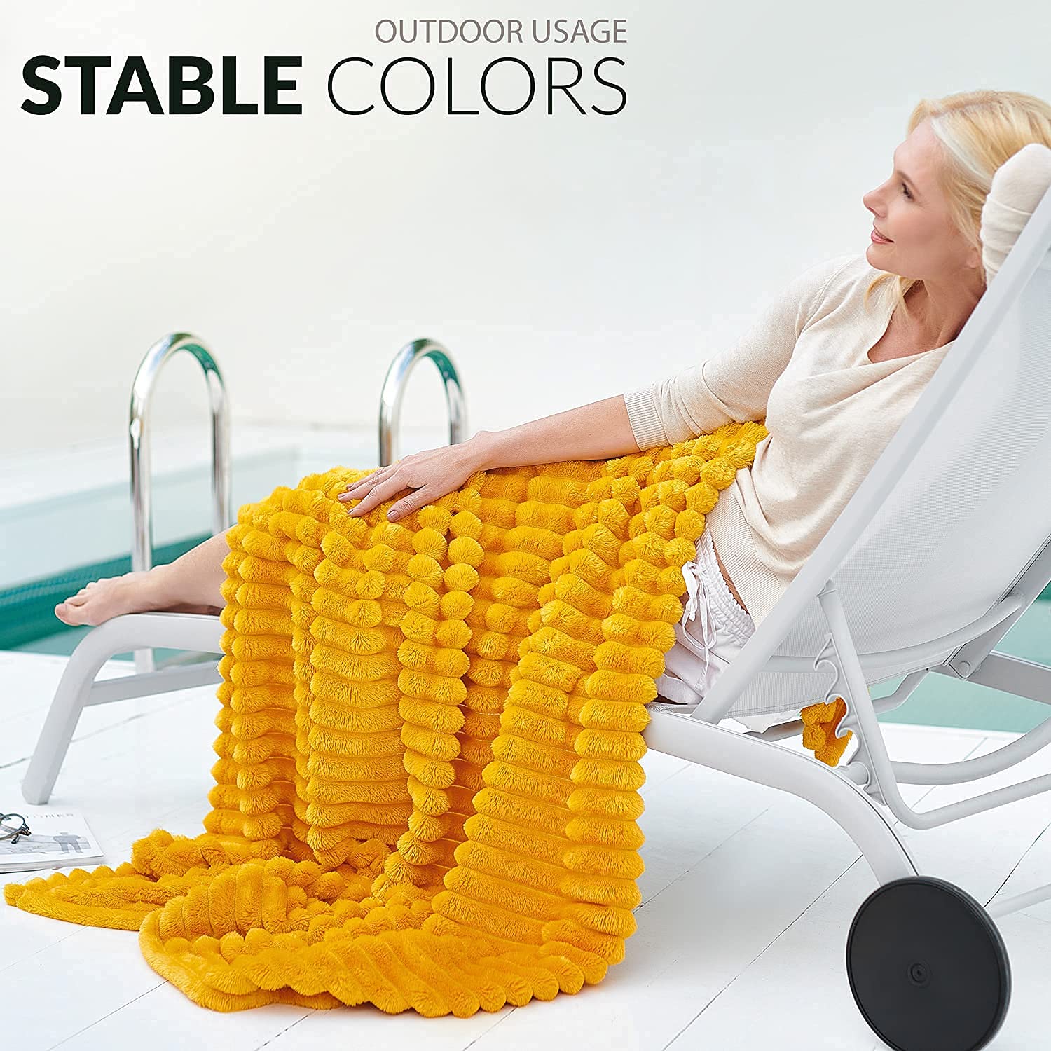 Soft & Cozy Yellow Flannel Fleece Throw Blanket 50
