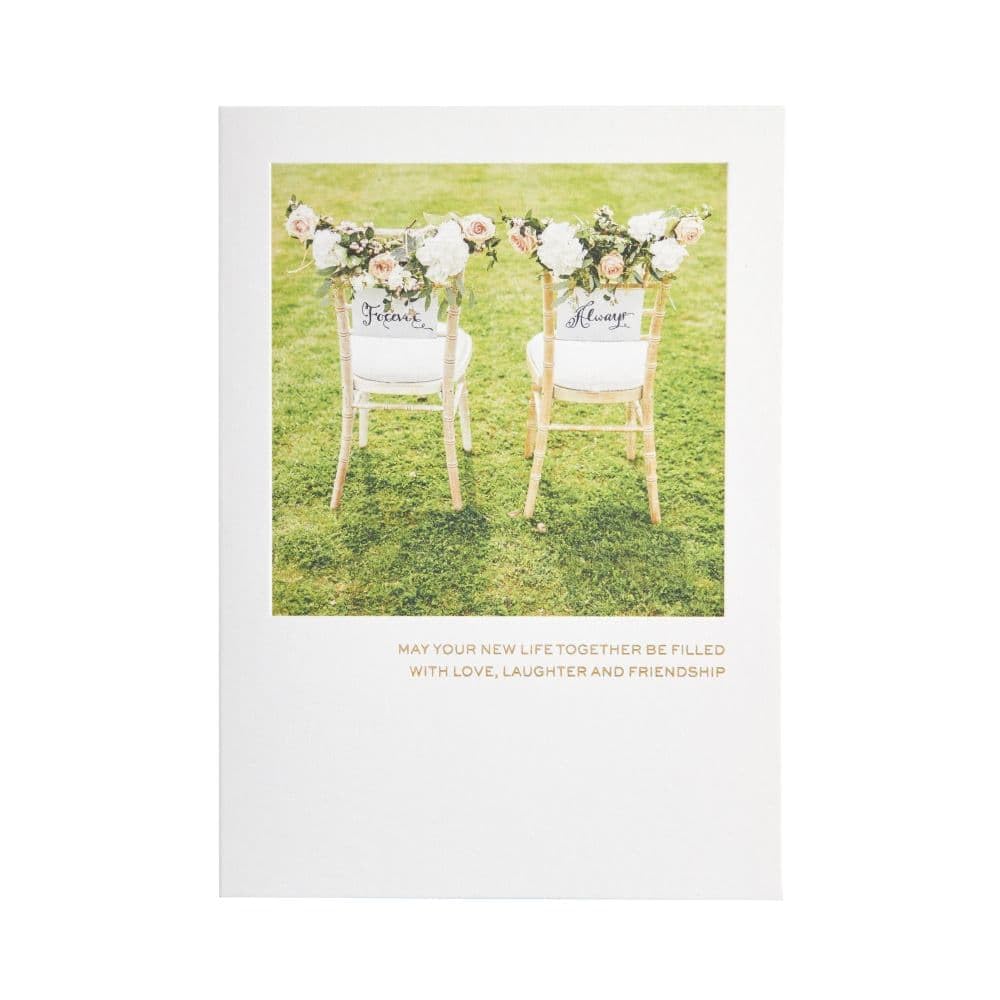 Elegant Wedding Chairs with Decorative Cards - Perfect for Ceremonies, Receptions, and Special Events