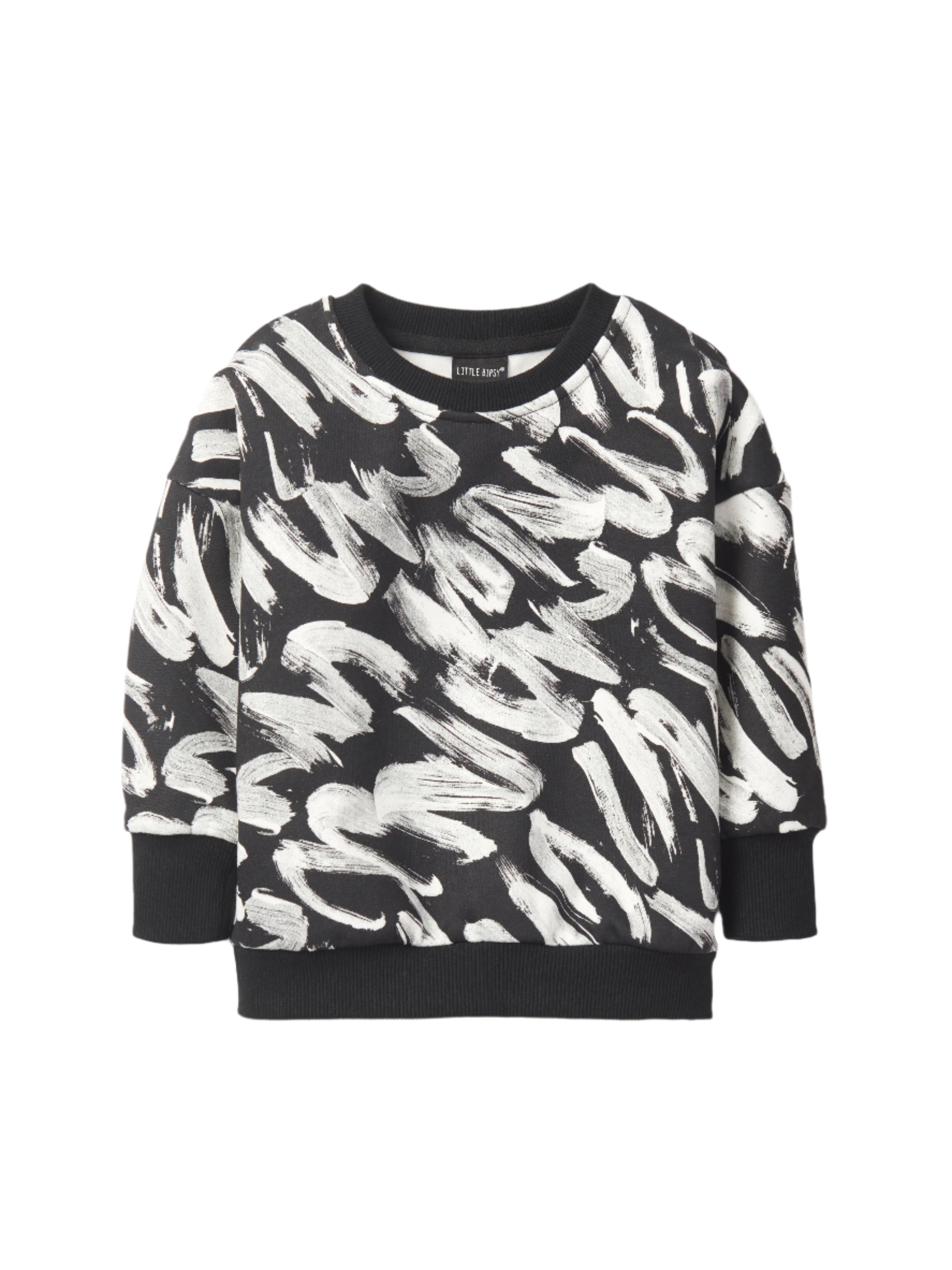 Brush Stroke Crewneck Sweatshirt - Black | Stylish Casual Pullover for Men & Women | Perfect for Everyday Wear, Outings & Layering