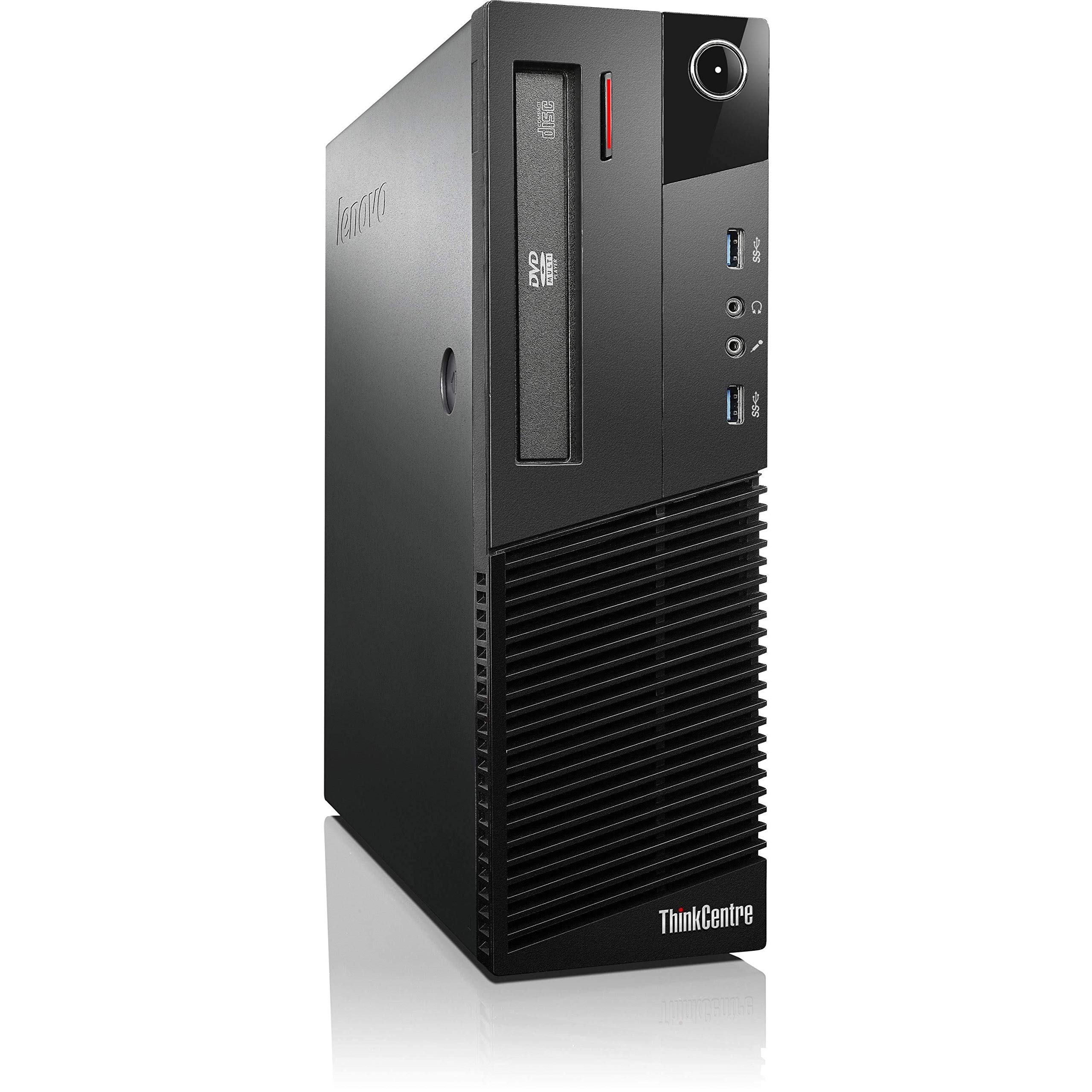 Lenovo ThinkCentre M93P SFF Business Desktop PC - Intel Core i7-4770 3.4GHz Quad-Core, 8GB DDR3 RAM, 128GB M.2 SSD + 500GB HDD, WiFi 5, Bluetooth 4.0, Windows 10 Pro (Renewed) - Perfect for Office Work, Home Computing & Small Business Use