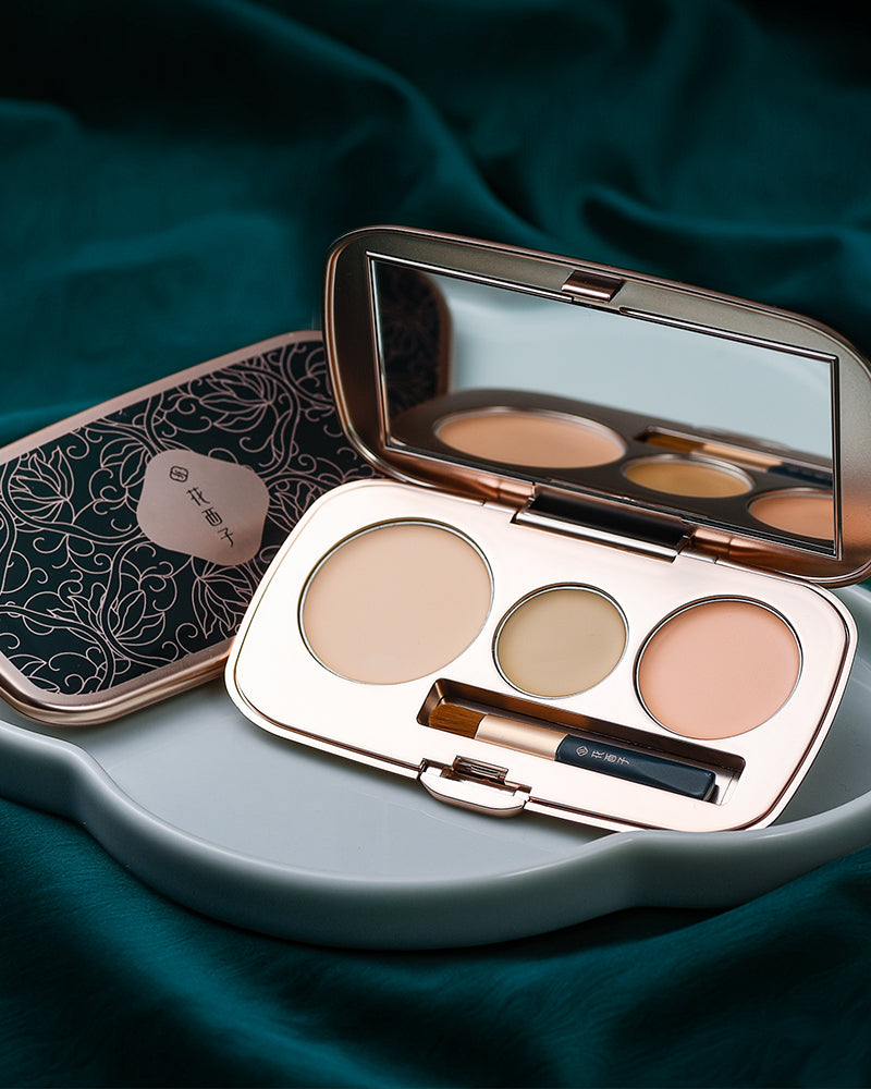 Yurong Tri Blossom Full Coverage Concealer - Dark Circle Corrector & Blemish Cover Up Makeup for Flawless Skin | Perfect for Daily Use, Special Occasions & Photo Shoots