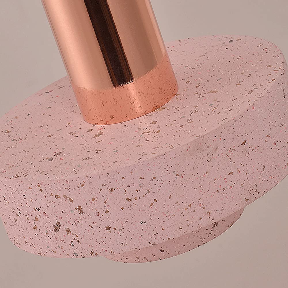 Modern Simple Hanging Lamp GU10 - Iron & Stone Design Rose Gold Pendant Light for Coffee Shop, Bedroom, Kitchen, Study | Energy-Efficient LED Lighting for Home & Commercial Spaces