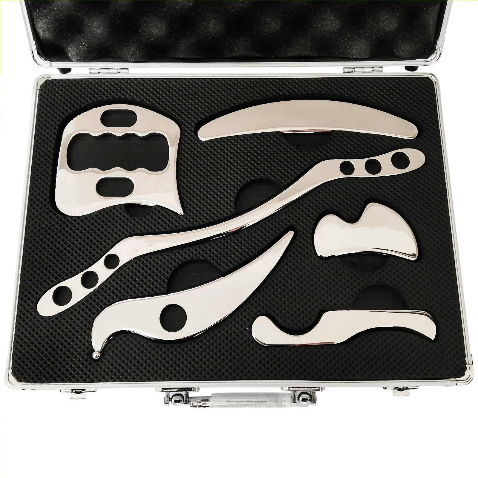 Professional Stainless Steel Gua Sha Massage Tool Set - 6-Piece IASTM Therapy Kit for Muscle Pain Relief in Arms, Legs, Back & Shoulders | Perfect for Physical Therapy, Sports Recovery & Self-Care Routines
