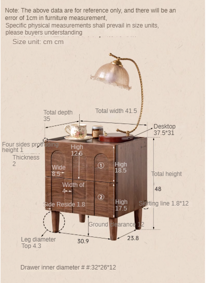Black Walnut Solid Wood Modern Minimalist Nightstand - Bedside Table for Bedroom with Storage Shelf | Perfect for Small Spaces, Apartments & Guest Rooms