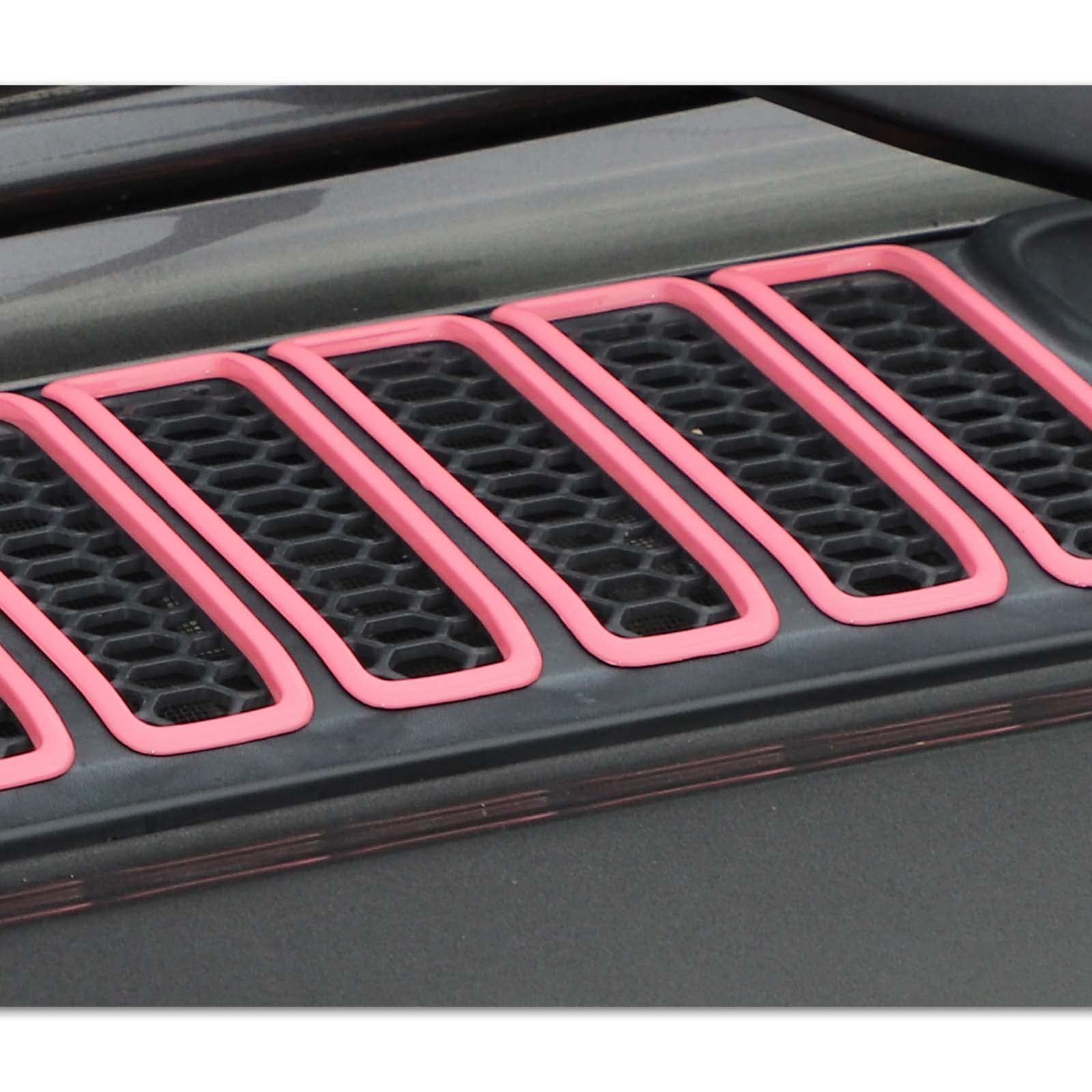 2018-2025 Jeep Wrangler JL JLU & Gladiator JT Hood Vent Cover - Durable Cowl Panel Vent Trim - Exterior Accessories (Pink) - Perfect for Off-Roading & Custom Jeep Modifications