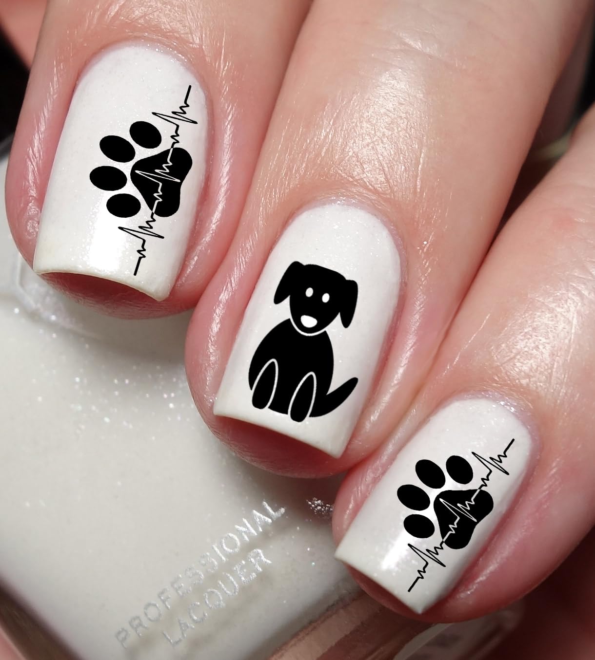 Dog Paw Heart Nail Art Decals - Cute Pet Lover Nail Stickers for Dogs & Cats - Perfect for DIY Nail Designs, Animal Lover Gifts & Paw-Themed Manicures