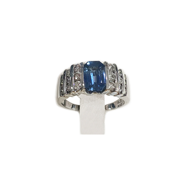 14K White Gold Sapphire Ring for Women - Elegant Blue Gemstone Engagement & Wedding Band - Perfect for Anniversary, Proposal, or Special Occasion Gift