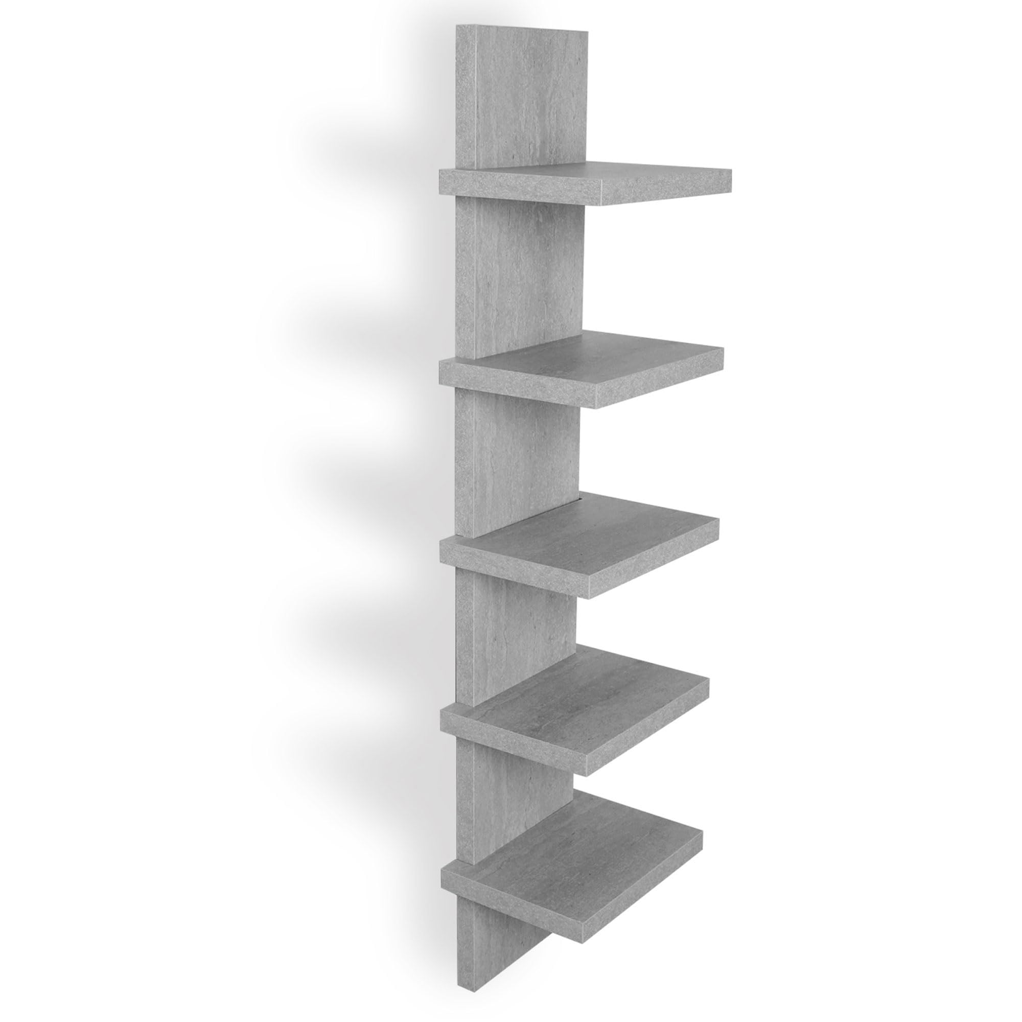 5 Tier Wall Shelves - Vertical Floating Storage Shelf for Home Decor & Organization | Tall Tower Design | Perfect for Bedroom, Living Room & Office Storage Solutions