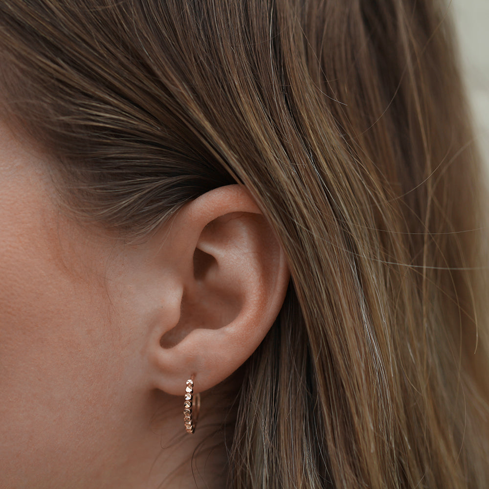 9ct Rose Gold Hoop Earrings for Women - Elegant Patterned Design - Perfect for Parties, Weddings & Everyday Wear