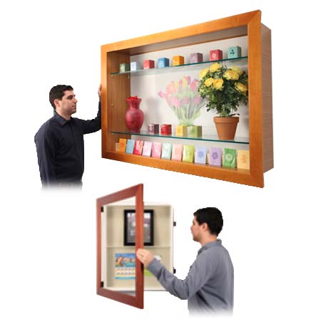 36x60 Inch Wide Wood Framed Shadow Box Display Case with 4 Deep Glass Shelves - Perfect for Collectibles, Memorabilia, and Home Decor Display