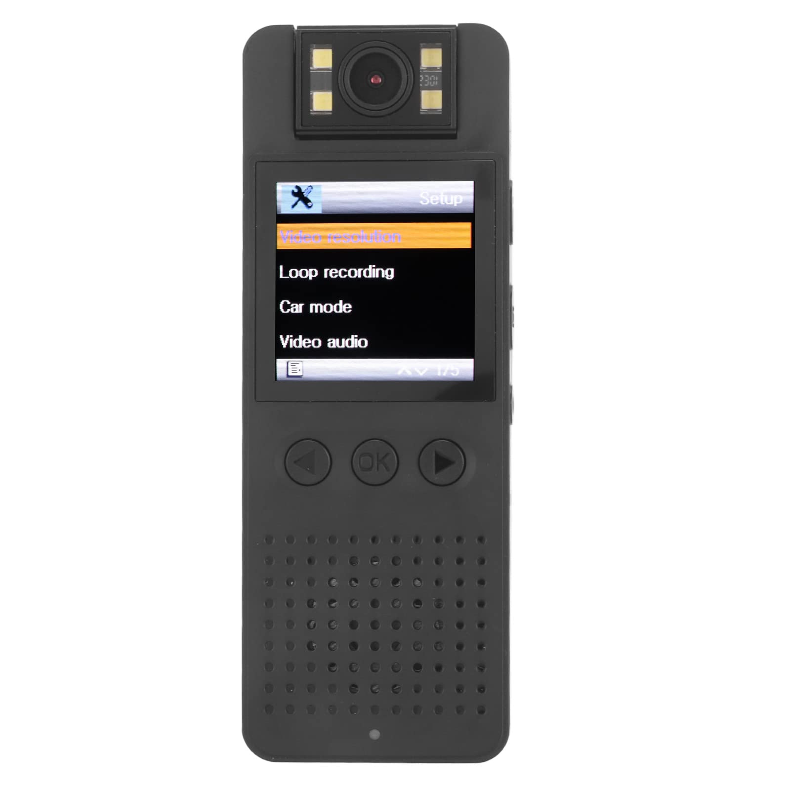 1080P Police Body Camera with Audio & 180° Rotatable Lens - Wearable HD Video Recorder with Back Clip for Delivery, Security, Law Enforcement & Indoor Use