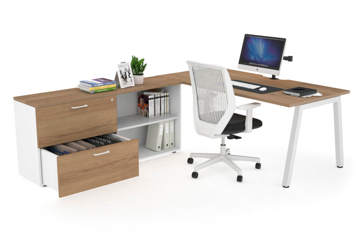 Quadro A Executive White Frame Office Chair [1800L x 800W with Cable Scallop] - Perfect for Modern Workspaces & Executive Offices