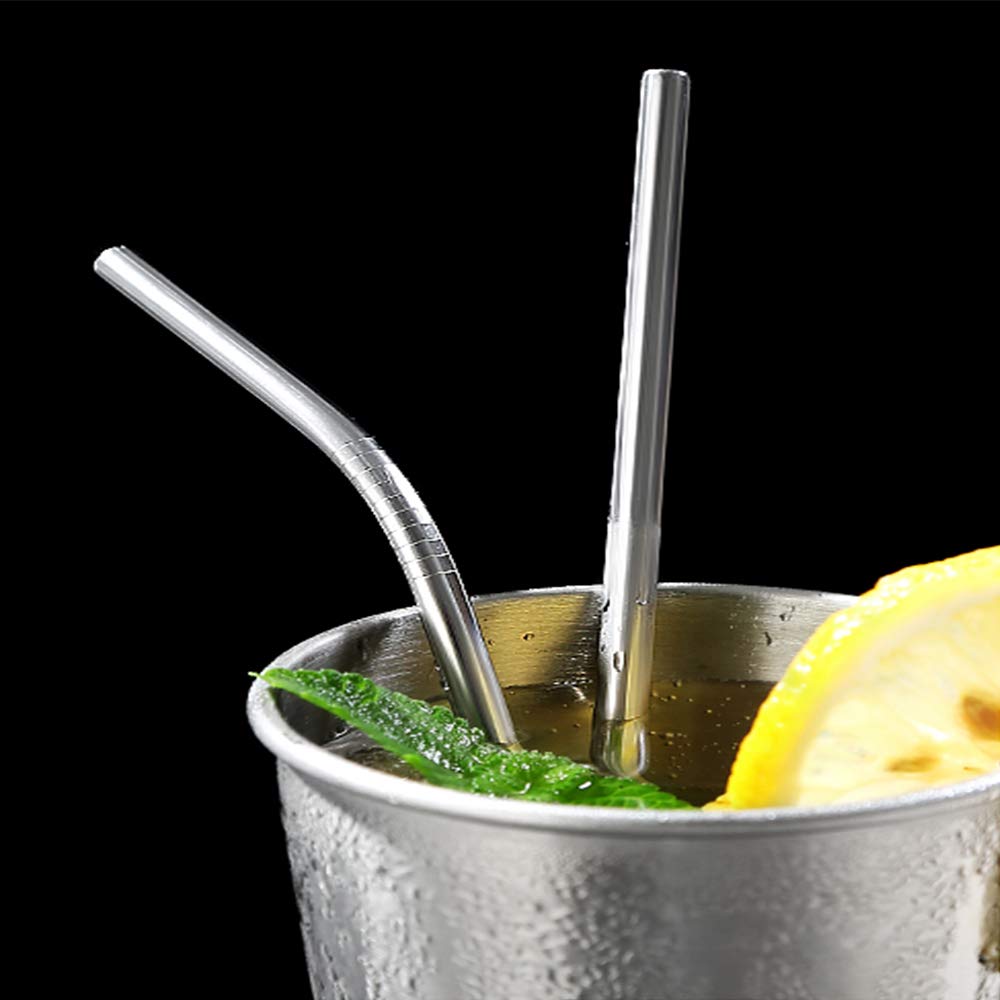25-Piece Stainless Steel Straws Set - 8.5
