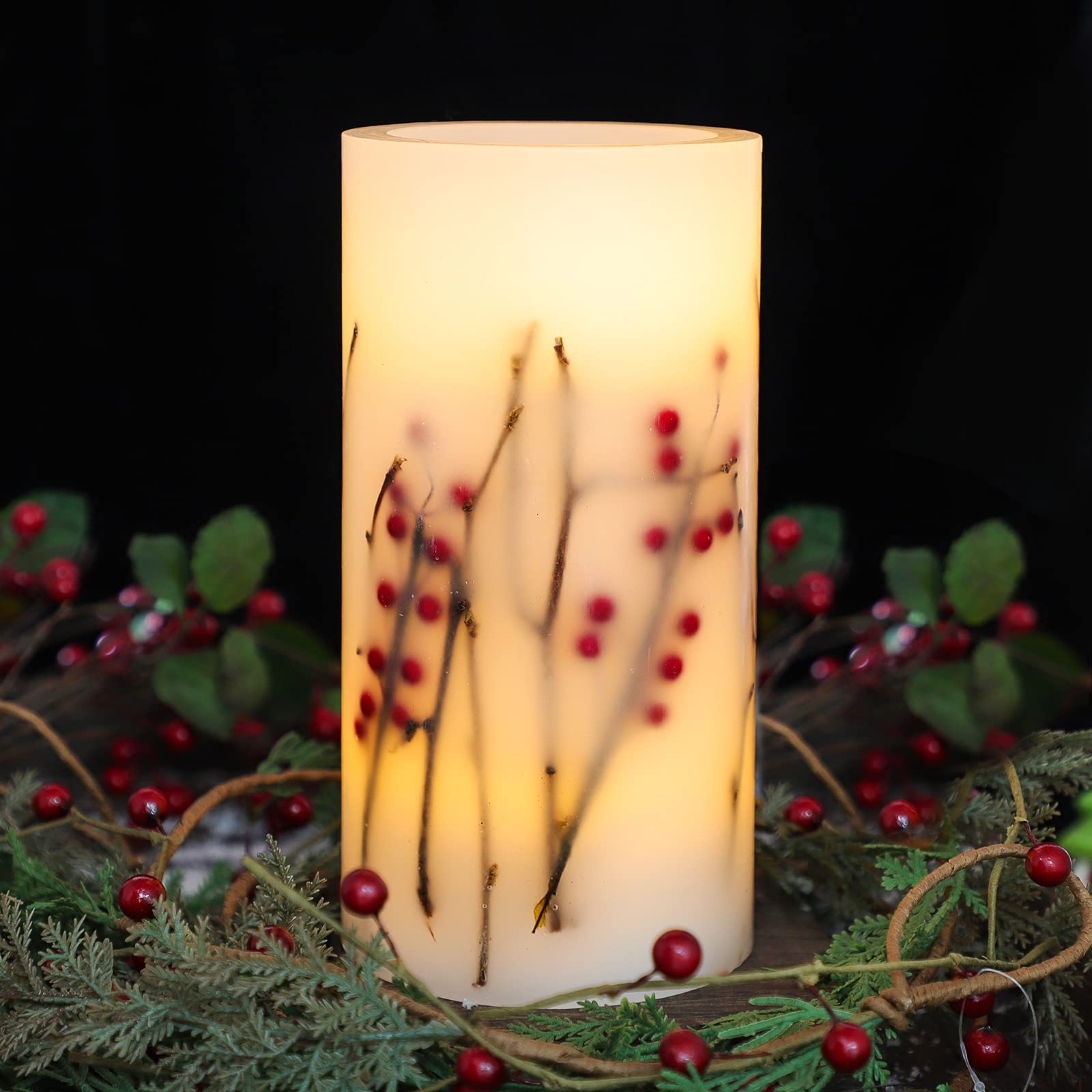Petristrike Christmas LED Candles - Flameless Battery Operated Pillar Candles with Timer & Remote Control, Realistic Flickering Flames for Holiday Home Decor, Wedding Centerpieces & Tabletop Decorations