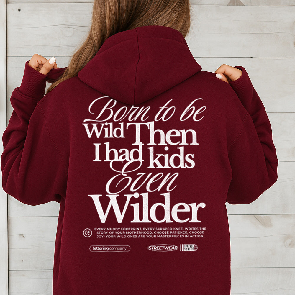 Born To Be Wild Kids Hoodie - Soft & Cozy Back Print Pullover for Boys & Girls - Perfect for Outdoor Adventures & Casual Wear