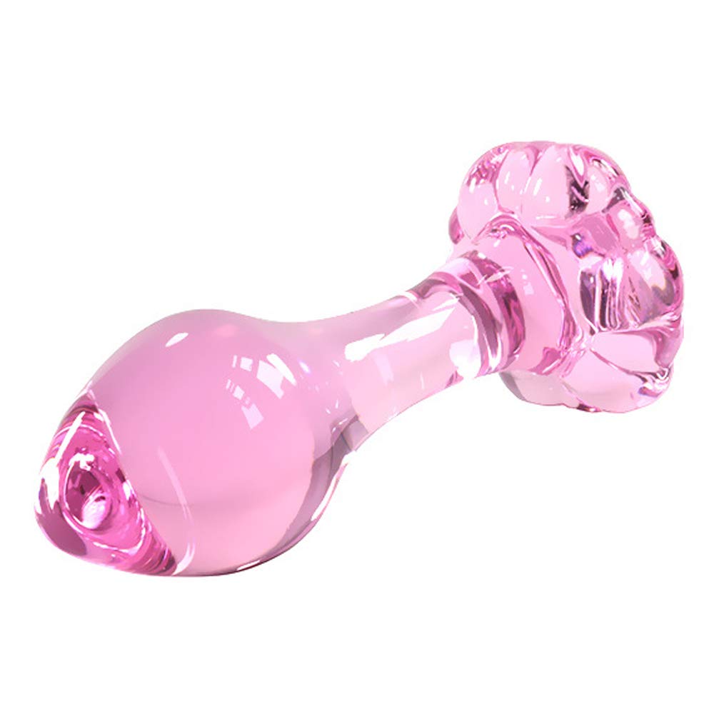 Pink Glass Anal Plug - Small Crystal Butt Plug for Beginners, Comfortable & Safe Adult Sex Toy - Perfect for Couples Play, Solo Exploration & Sensual Massage