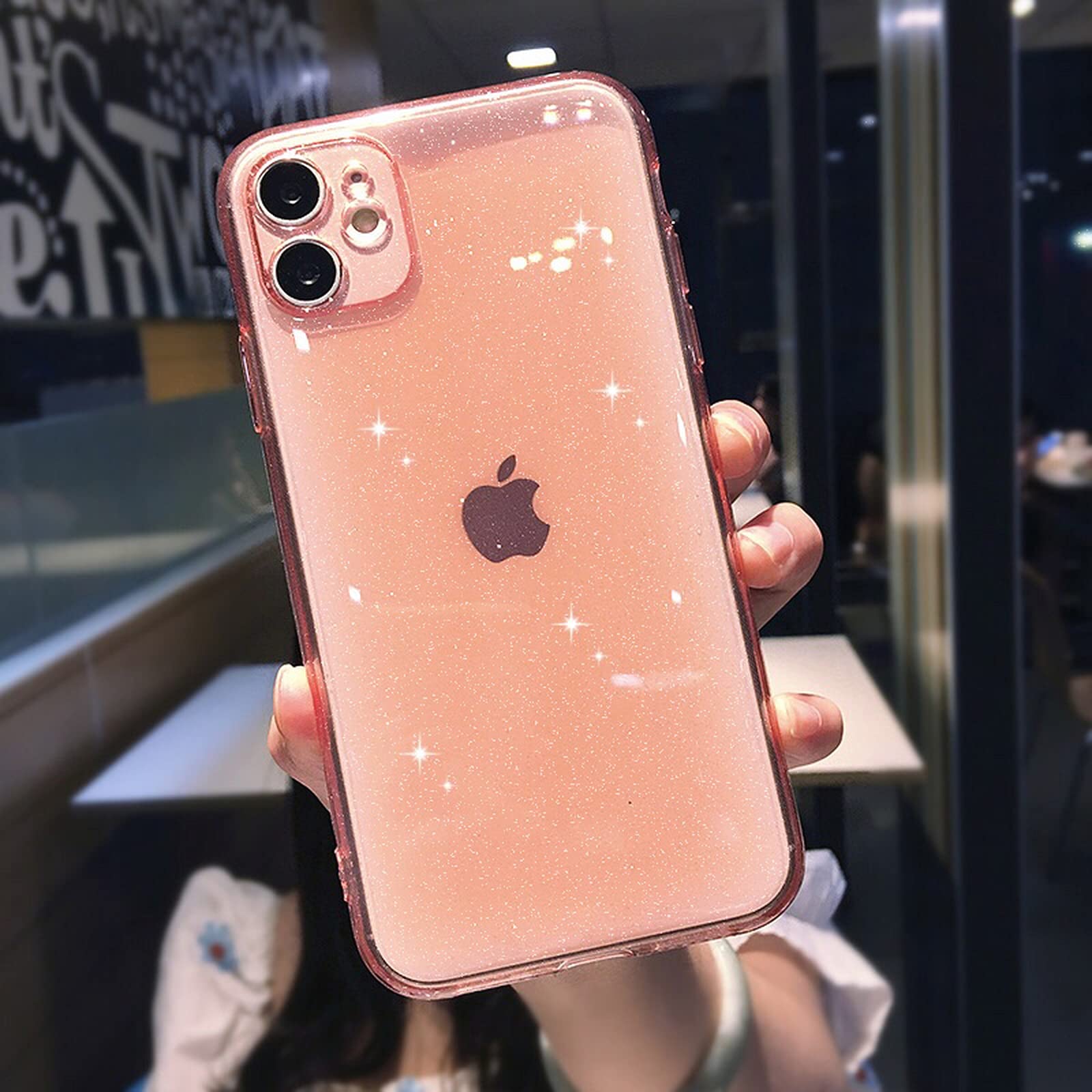 Luxury Pink Transparent Silicone Phone Case for iPhone 11, 12 Mini, Pro Max, Xs, X, Xr, 7, 8 Plus, SE - Soft, Shockproof, Slim Fit Cover - Ideal for Everyday Use & Travel Protection - for iPhone 8 Plus